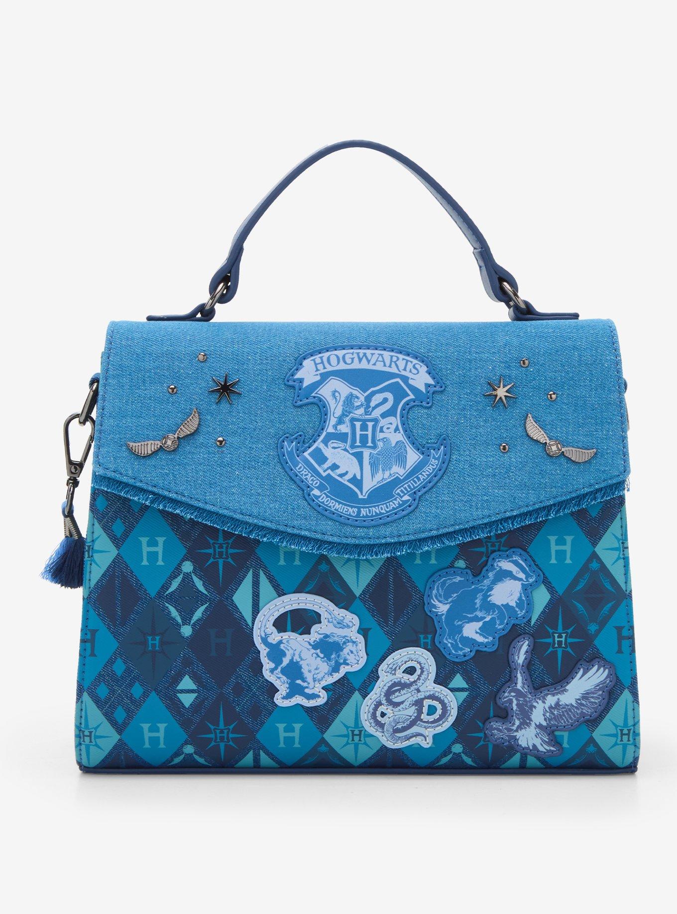 Loungefly Harry Potter Hogwarts Denim Satchel Crossbody Bag, , hi-res