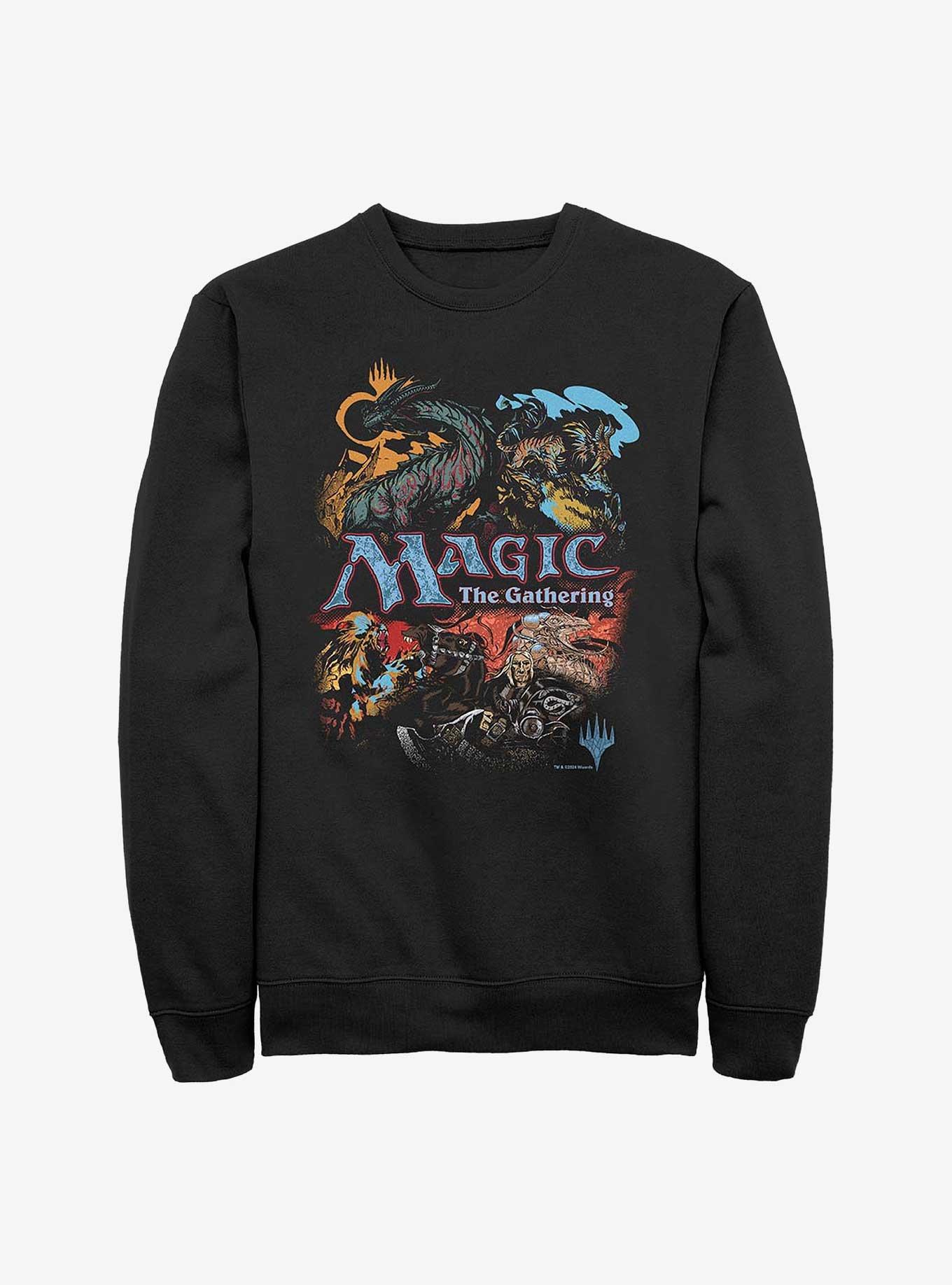 Magic: The Gathering Vintage Collage Sweatshirt, BLACK, hi-res