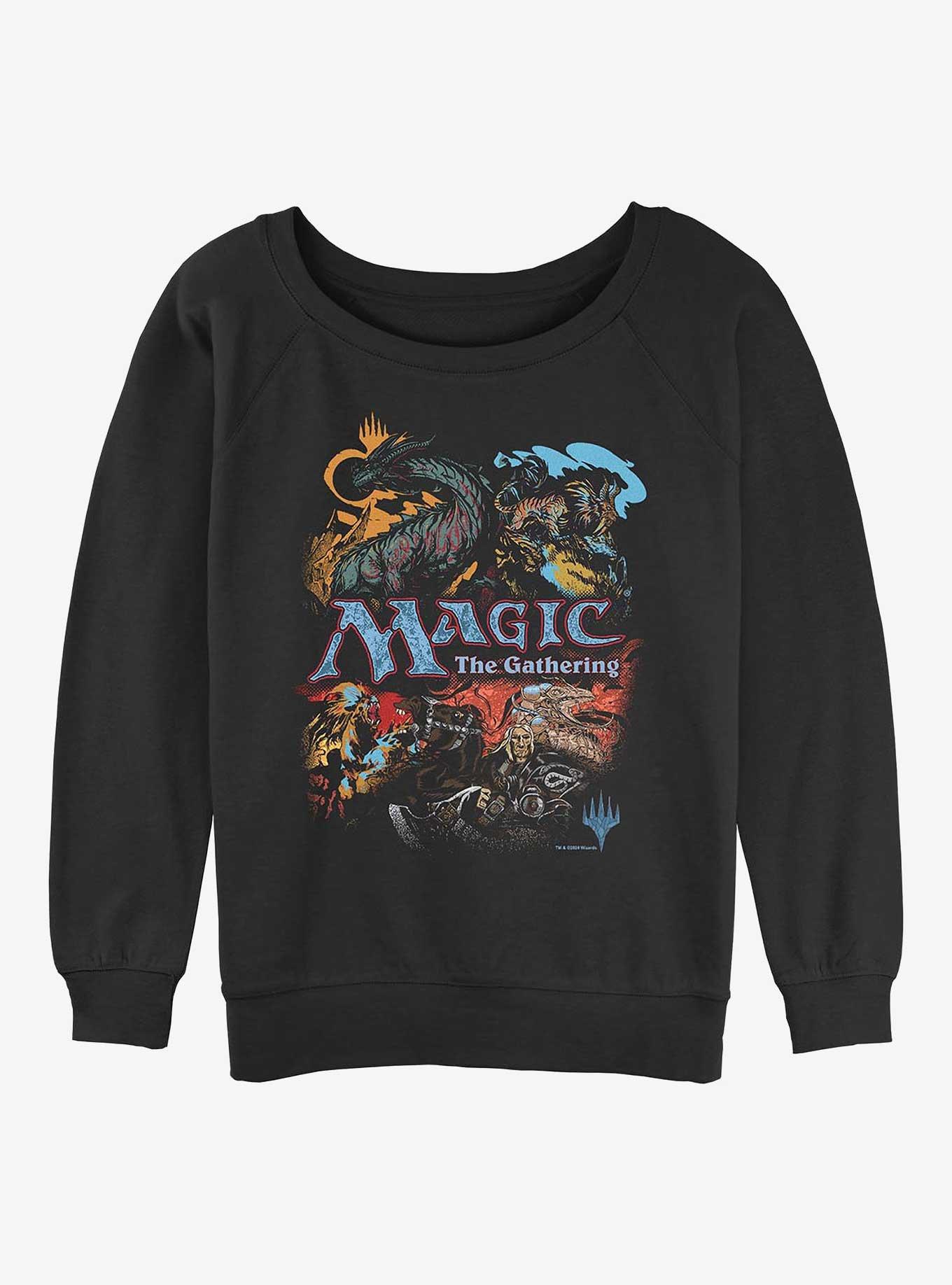 Magic: The Gathering Vintage Collage Girls Slouchy Sweatshirt, , hi-res