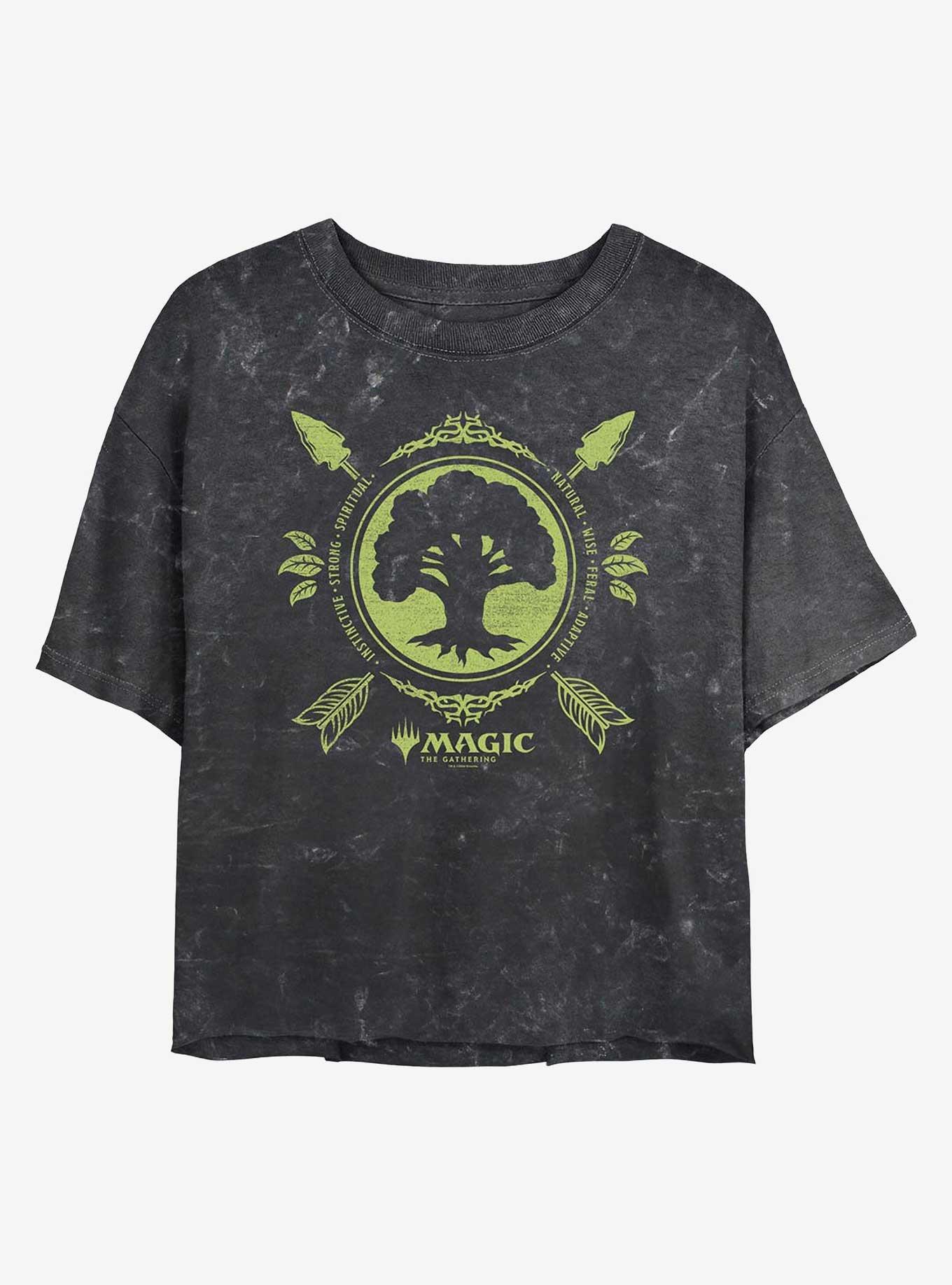 Magic: The Gathering Forest Mana Girls Mineral Wash Crop T-Shirt, , hi-res