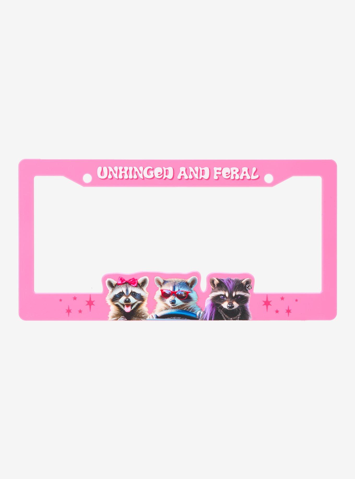 Raccoon Unhinged & Feral License Plate Frame, , hi-res