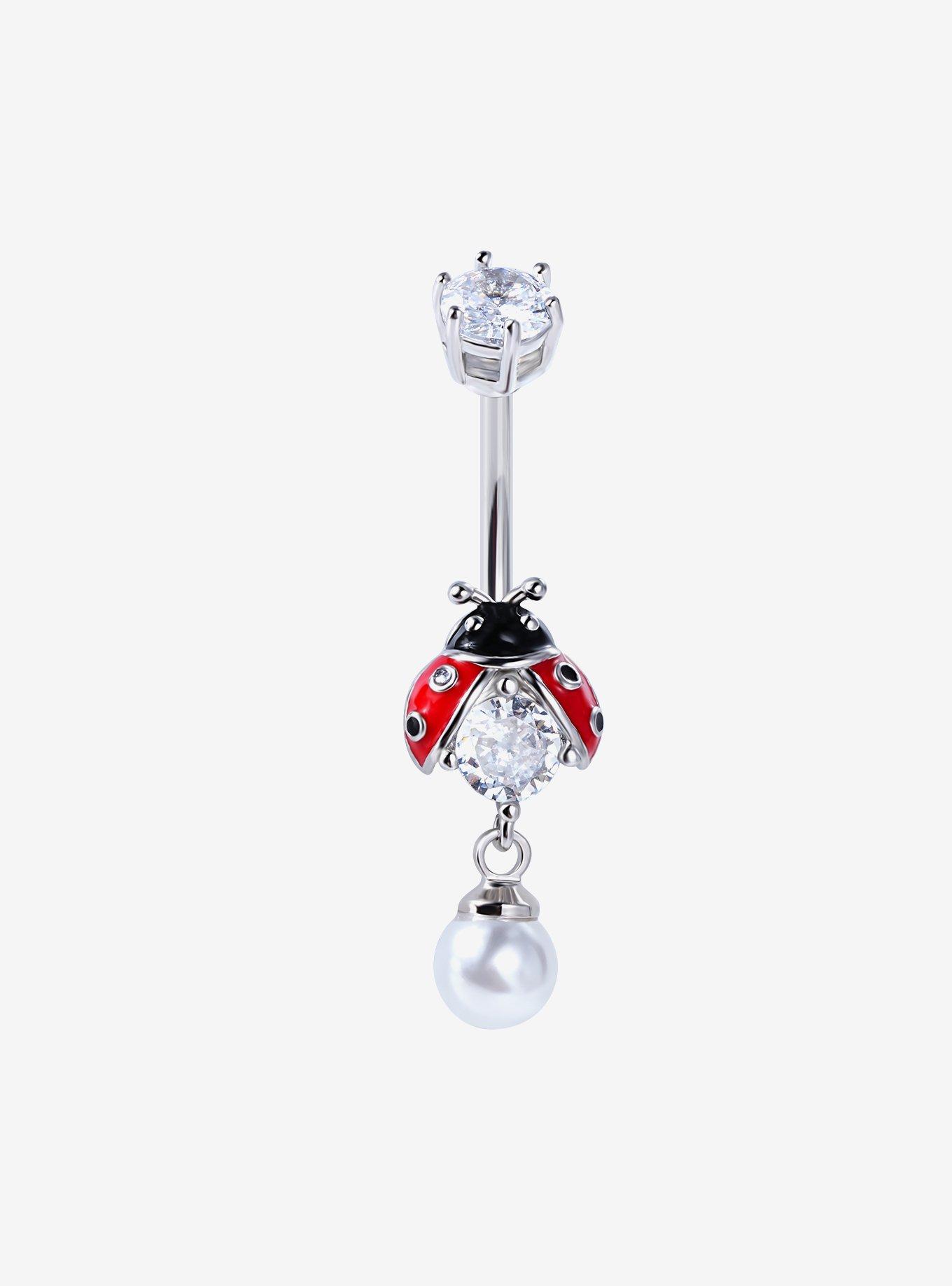 Steel Ladybug Navel Barbell, , hi-res