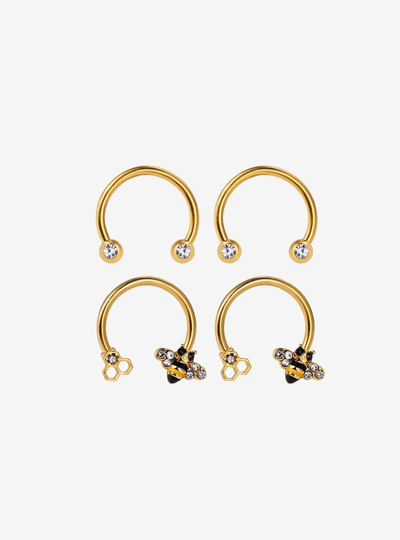 Steel Gold Bee Honeycomb Circular Barbell 4 Pack, , hi-res