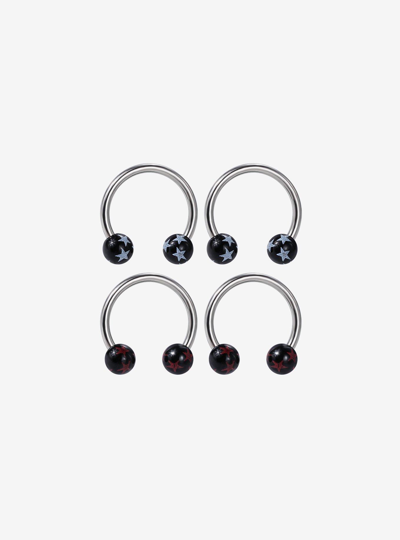 Steel Black & White Star Circular Barbell 4 Pack, , hi-res
