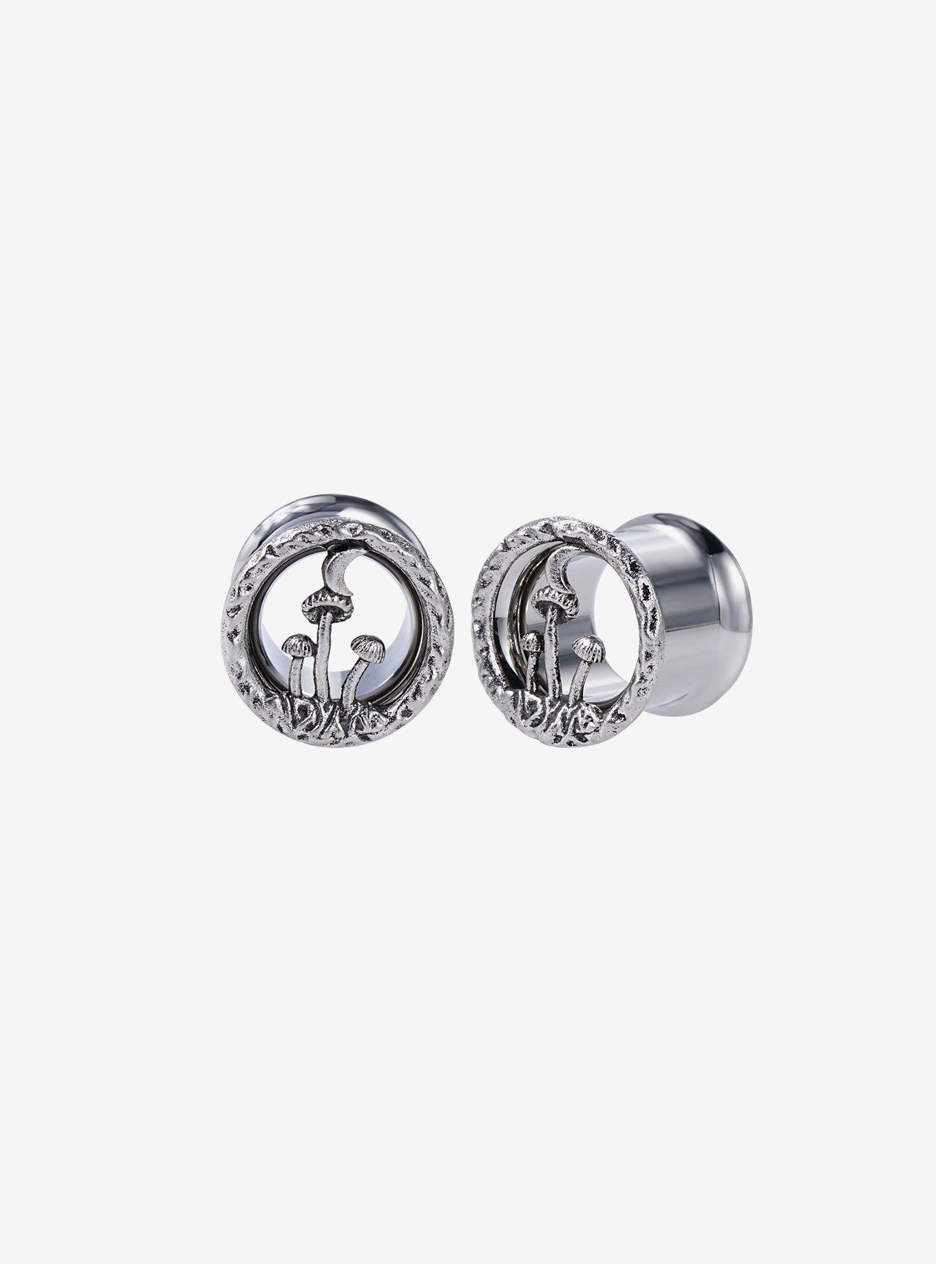 Steel Silver Mushroom Eyelet Plug 2 Pack, , hi-res