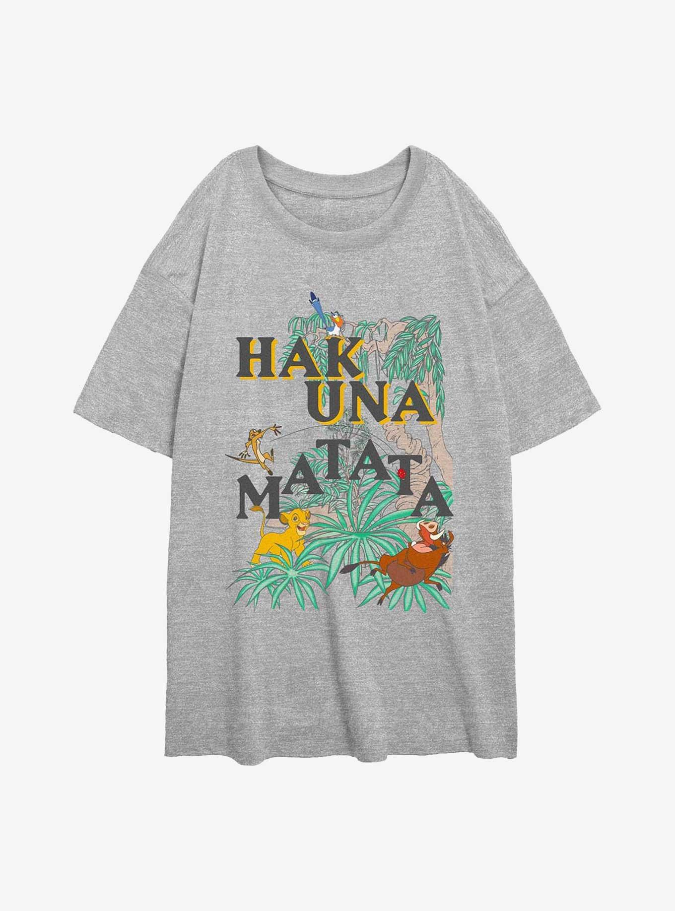 Disney The Lion King No Worries Girls Oversized T-Shirt, ATH HTR, hi-res