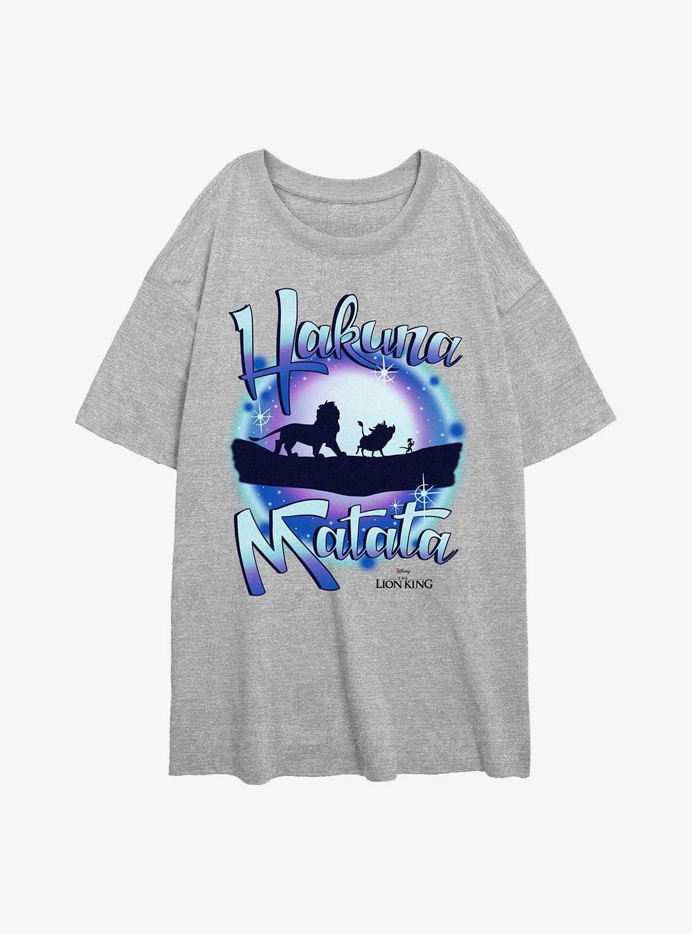 Disney The Lion King Lion Air Brush Girls Oversized T-Shirt, ATH HTR, hi-res