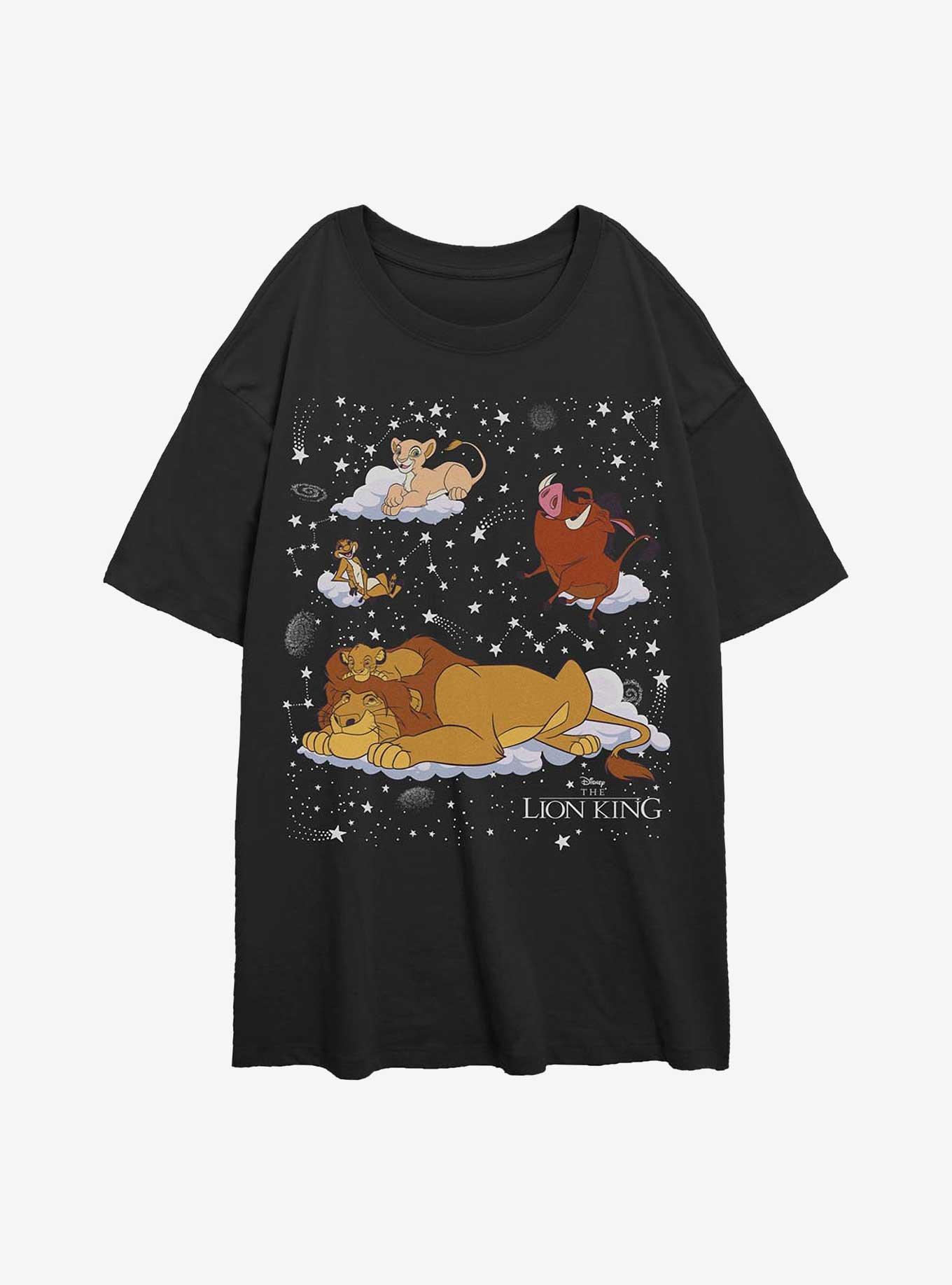 Disney The Lion King Group In Stars Girls Oversized T-Shirt, BLACK, hi-res
