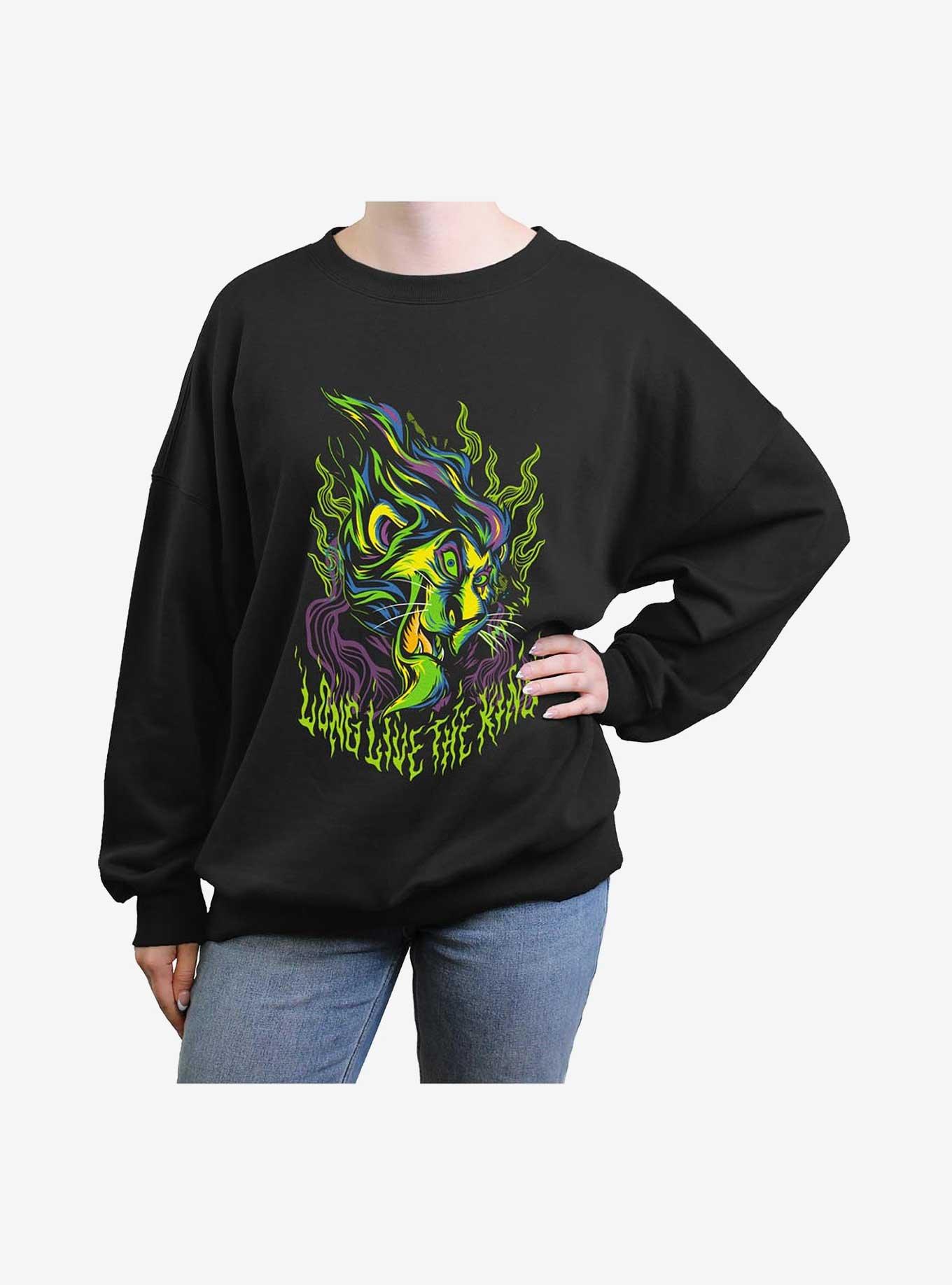 Disney The Lion King Long Live Scar Neon Girls Oversized Sweatshirt