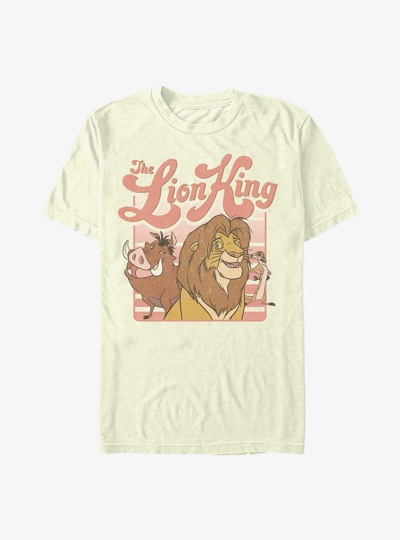 Disney The Lion King Group Retro Stripe T-Shirt, NATURAL, hi-res