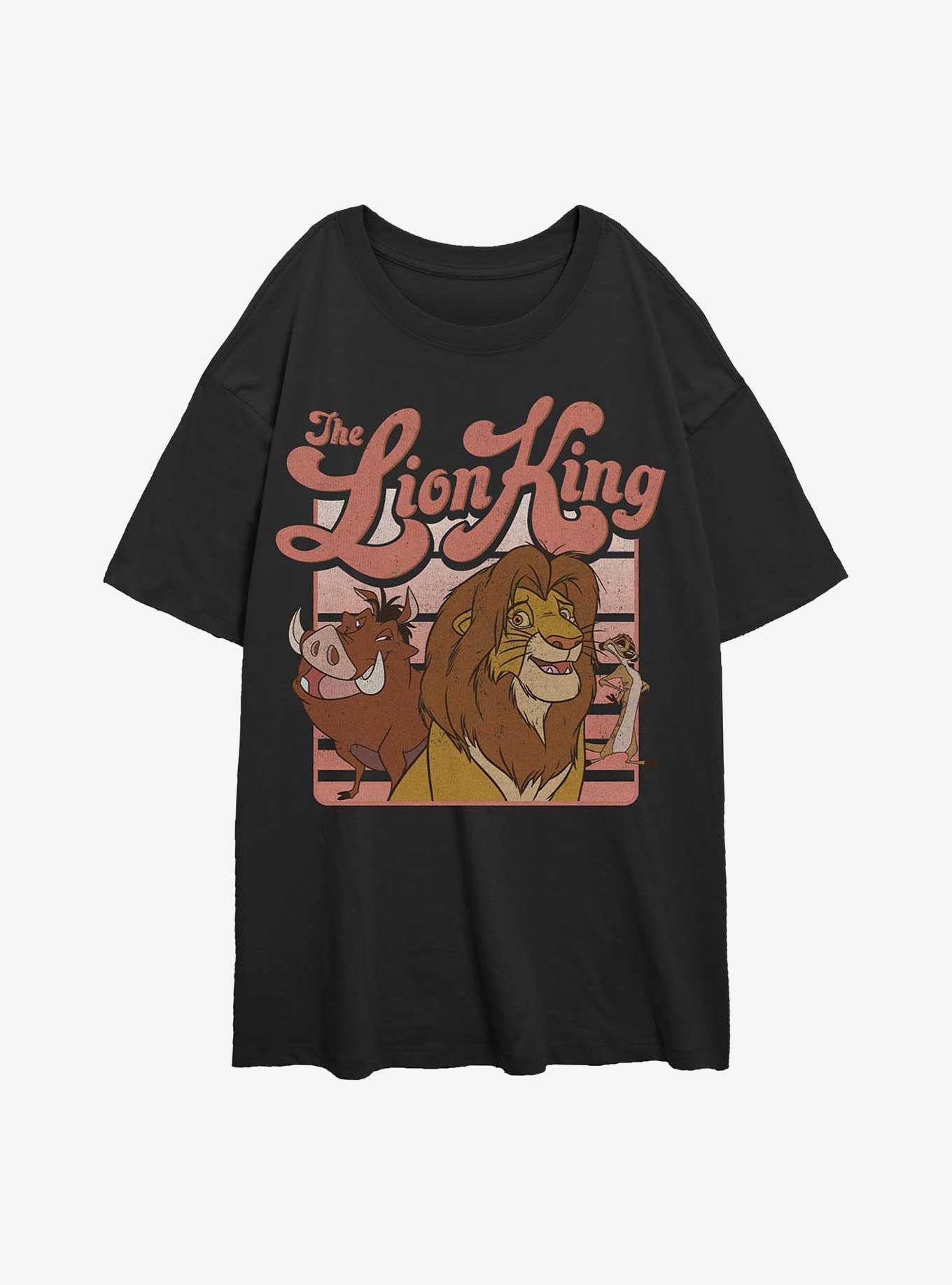 Disney The Lion King Group Retro Stripe Girls Oversized T-Shirt, , hi-res