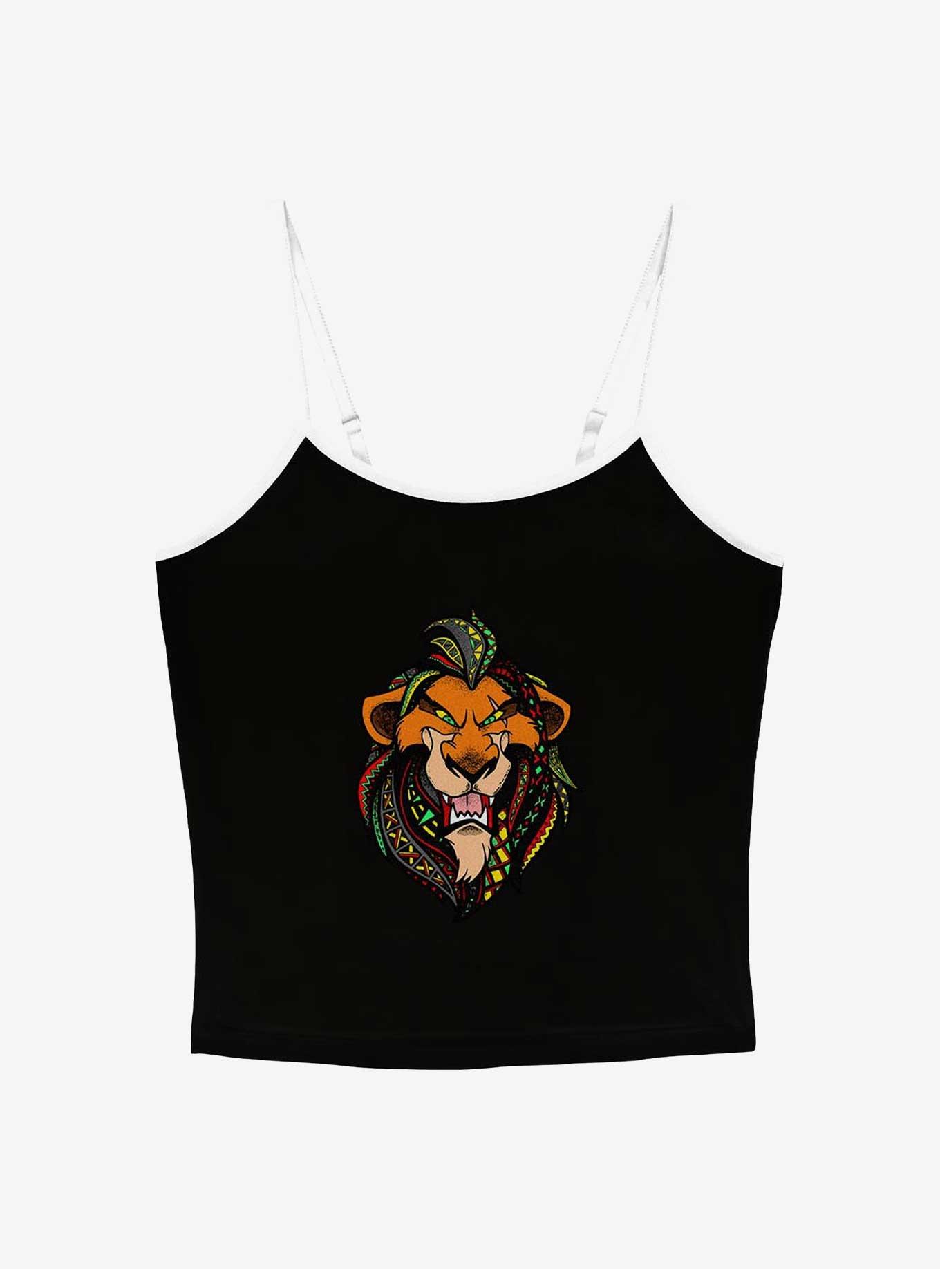 Disney The Lion King Scar In Pattern Girls Cami, BLACK, hi-res