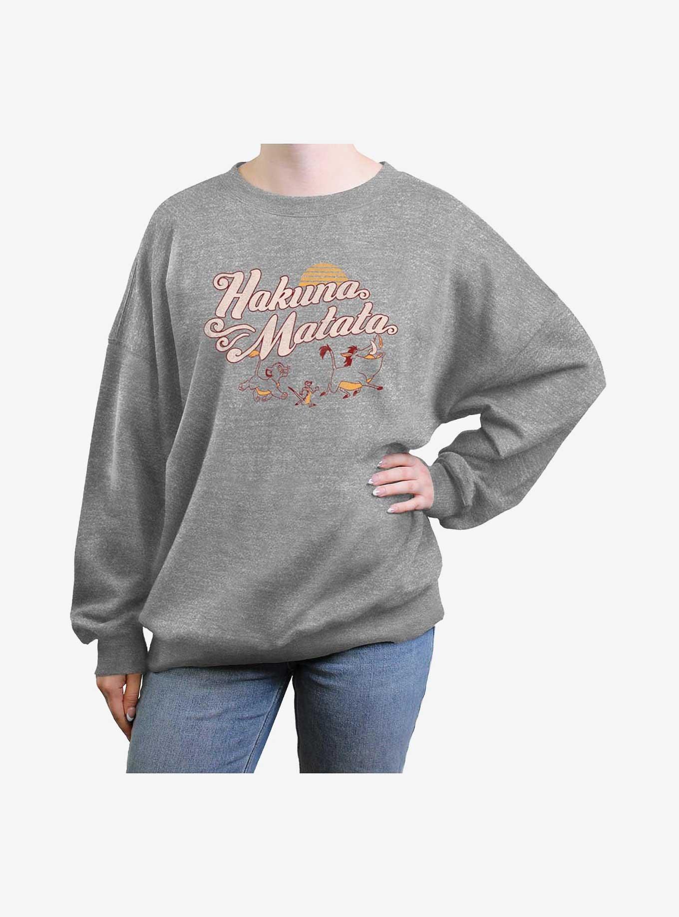 Disney The Lion King Stripe Sun Girls Oversized Sweatshirt