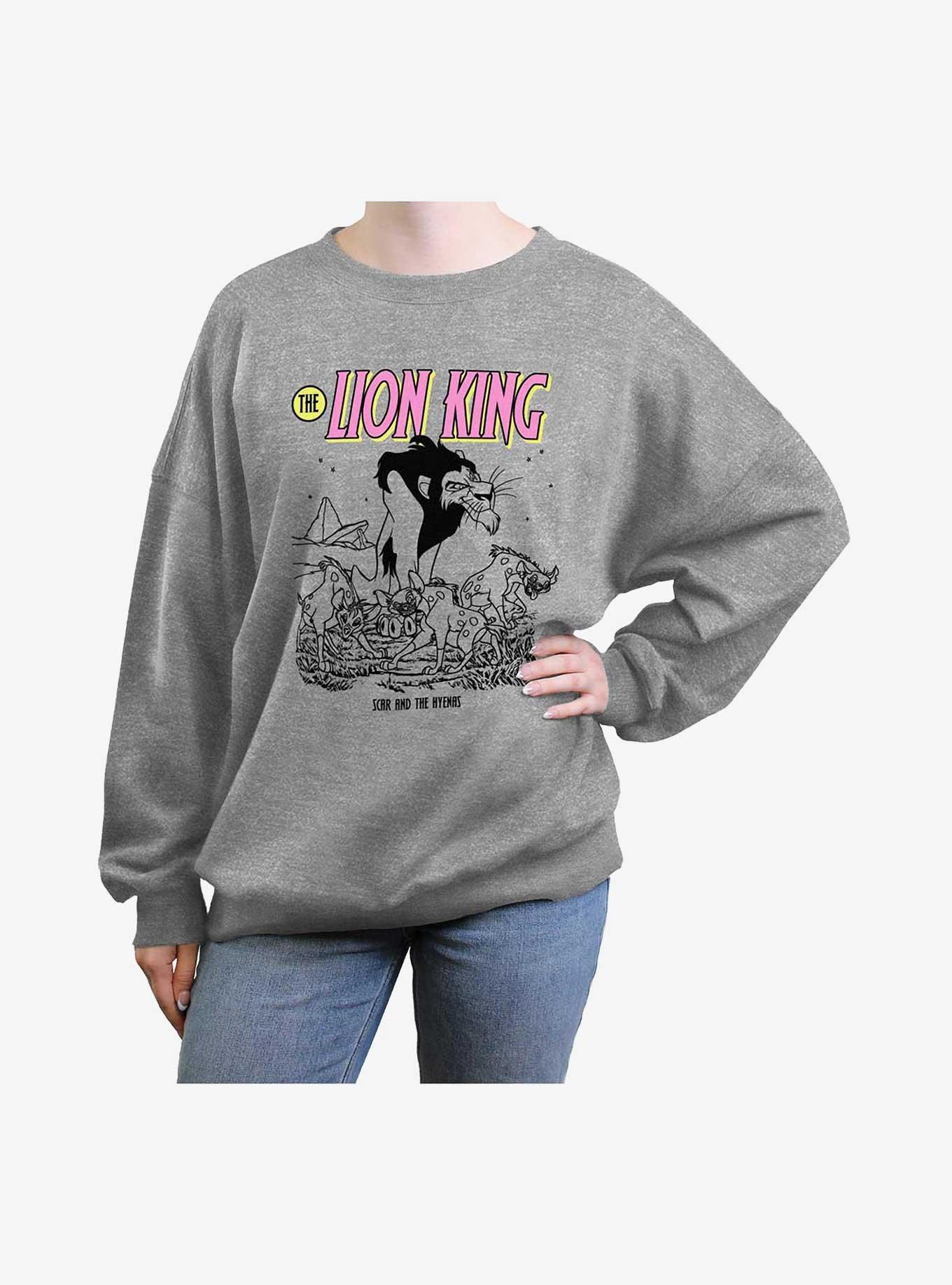 Disney The Lion King Scar And The Hyenas Girls Oversized Sweatshirt, HEATHER GR, hi-res