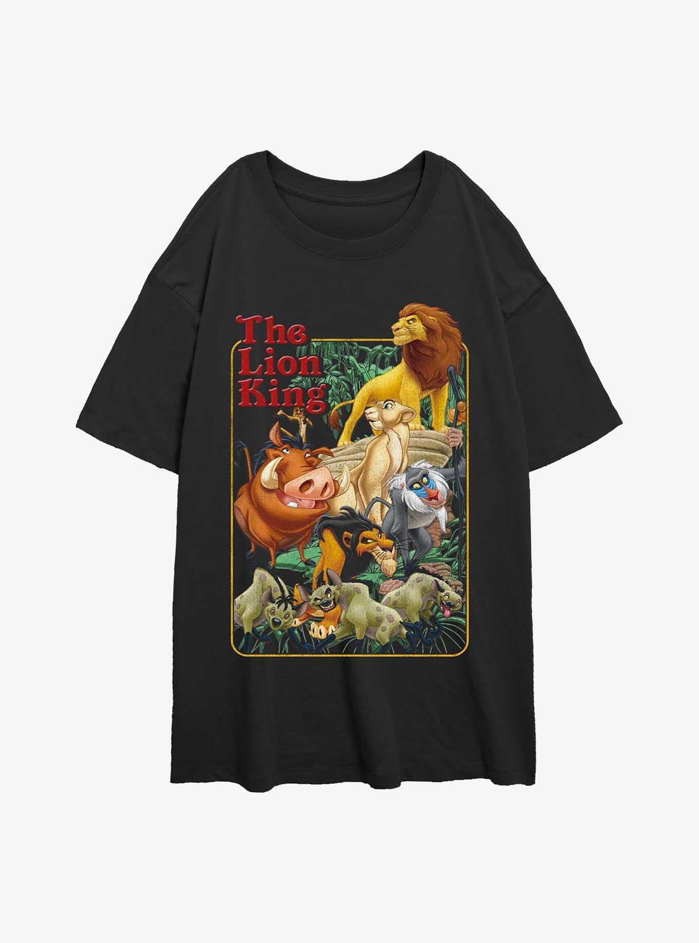 Disney The Lion King Retro Group Girls Oversized T-Shirt, BLACK, hi-res