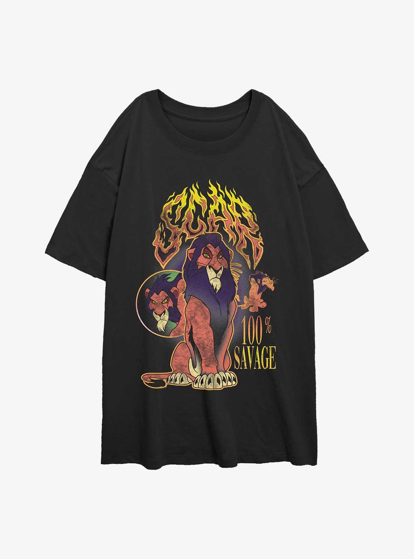 Disney The Lion King Scar Savage Girls Oversized T-Shirt