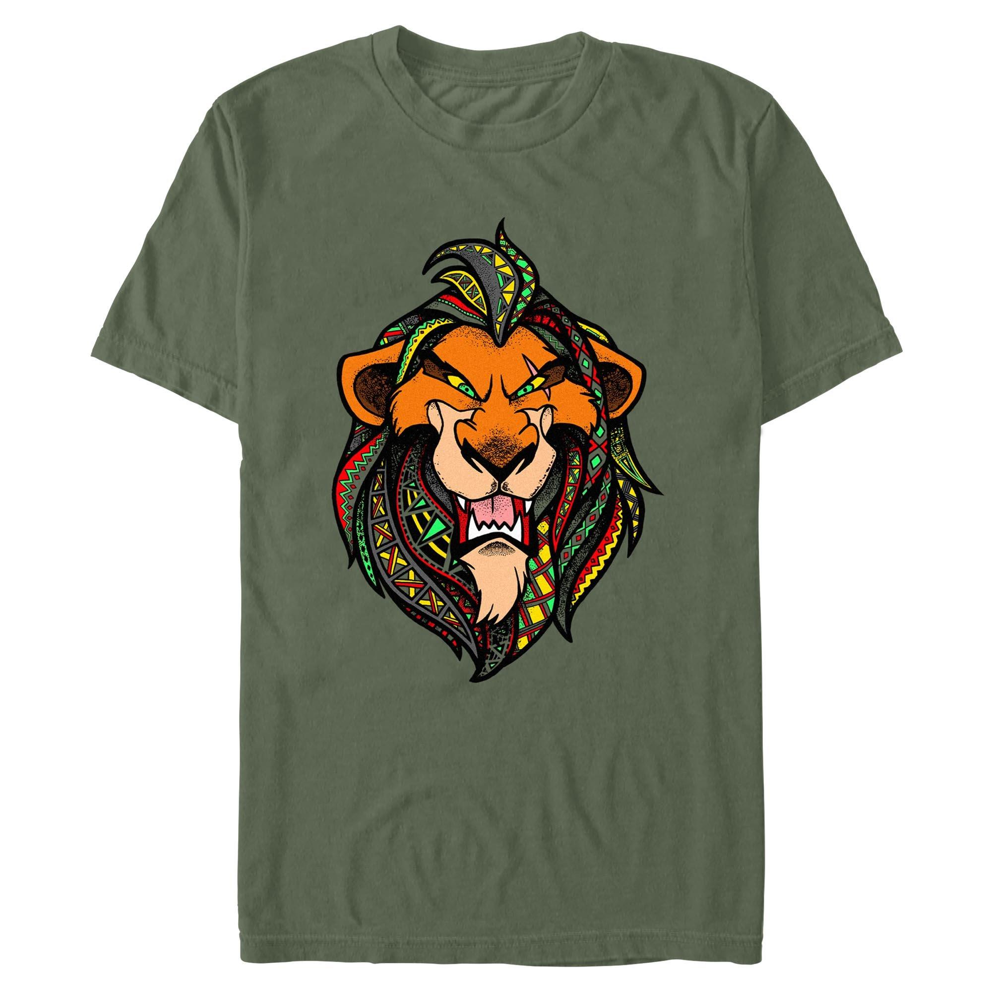 Disney The Lion King Scar Pattern Face Garment Dye T-Shirt, , hi-res
