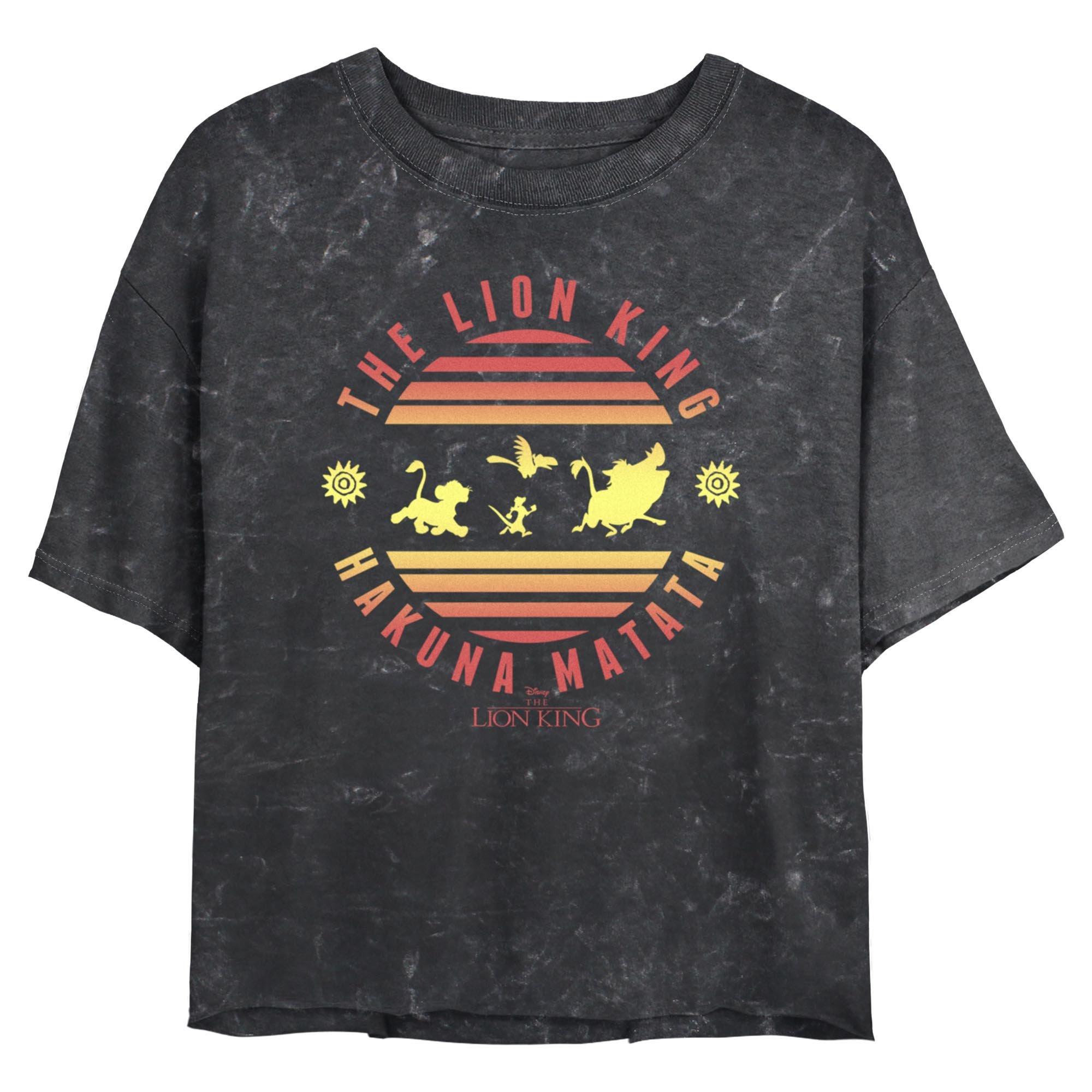 Disney The Lion King Hakuna Matata Sunset Mineral Wash Womens Crop T-Shirt, , hi-res