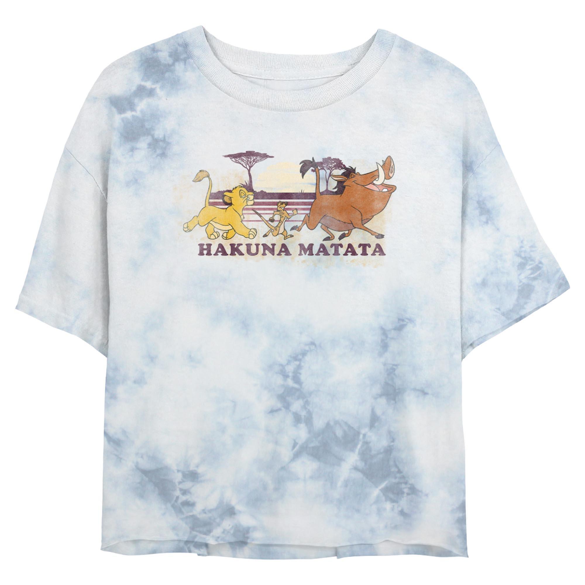 Disney The Lion King Hakuna Matata Walk Along Sunset Tie Dye Crop Womens T-Shirt, , hi-res