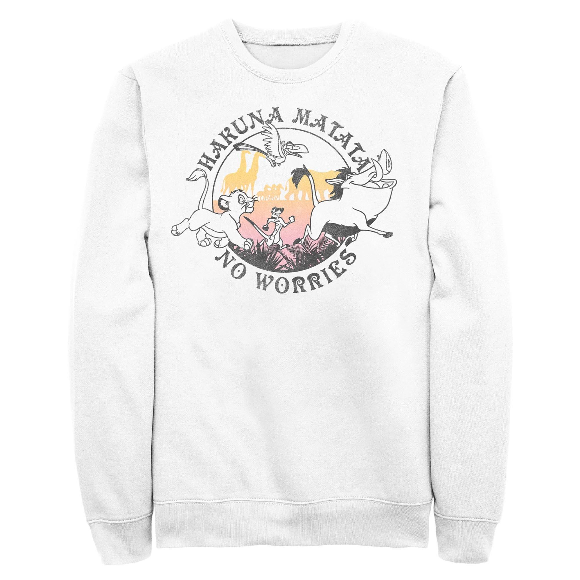 Disney The Lion King Hakuna Matata No Worries Circle Sweatshirt, WHITE, hi-res