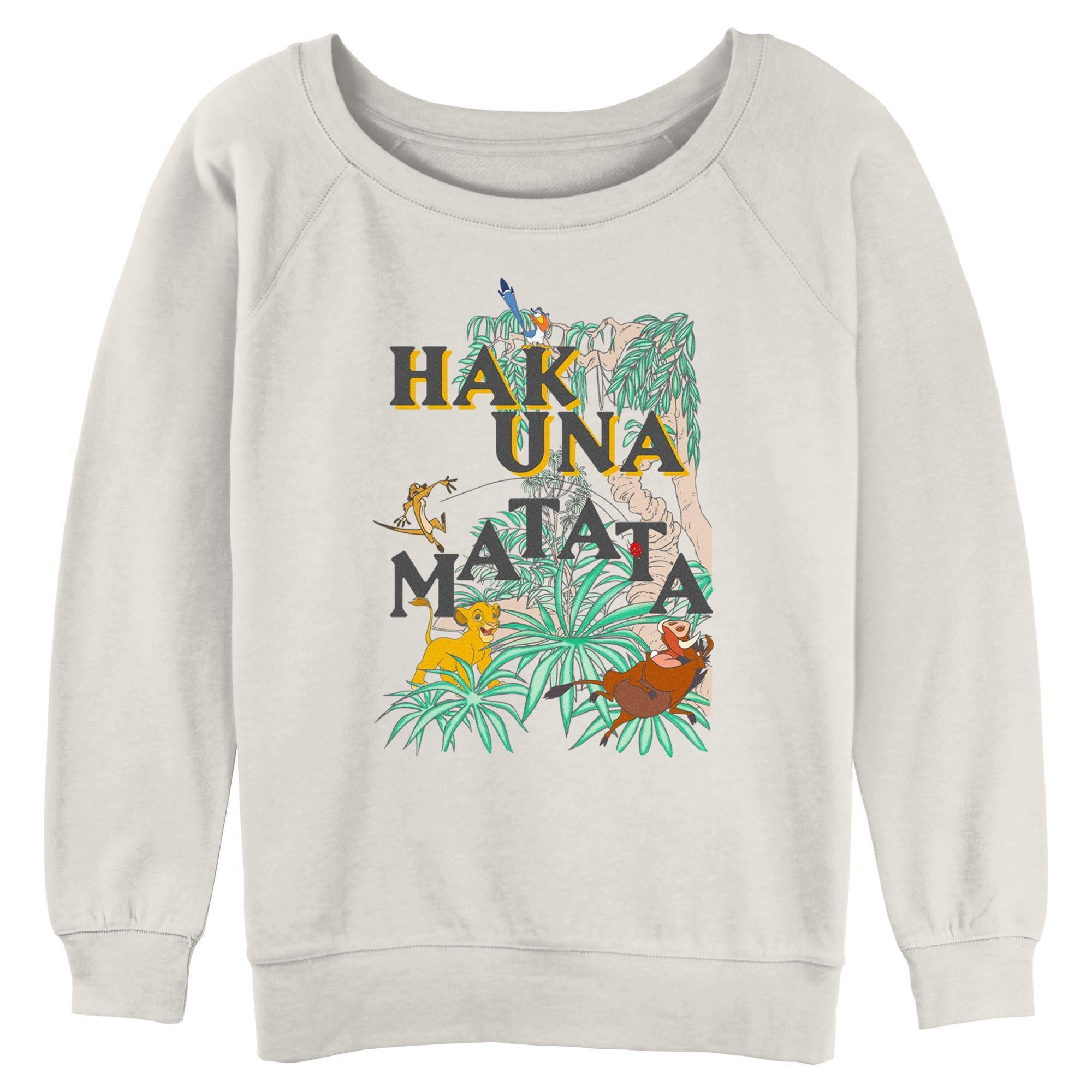 Disney The Lion King Hakuna Matata Vibes Womens Slouchy Sweatshirt, EGRET, hi-res