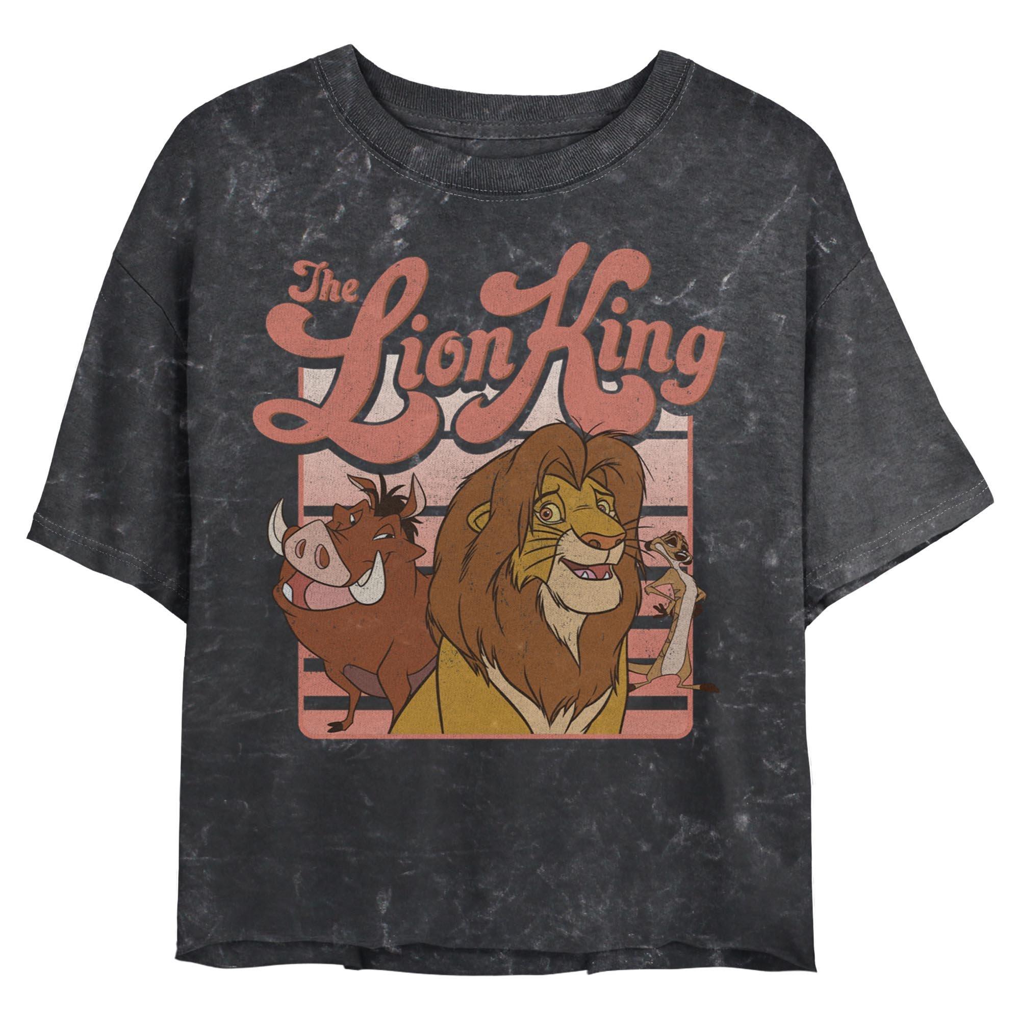 Disney The Lion King Squad Retro Mineral Wash Womens Crop T-Shirt, , hi-res