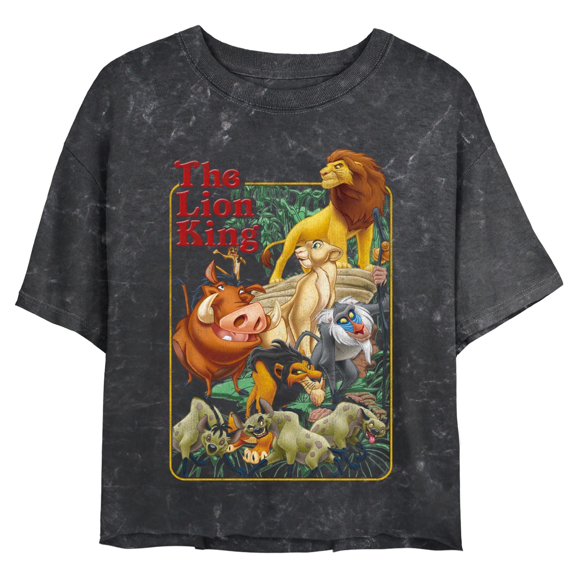 Disney The Lion King Retro Group Mineral Wash Womens Crop T-Shirt, , hi-res