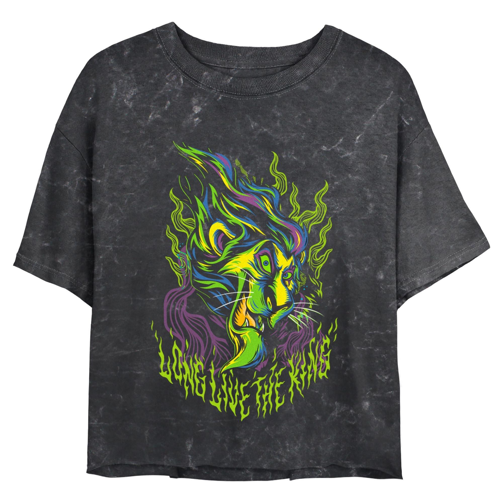 Disney The Lion King Long Live The King Scar Metal Mineral Wash Womens Crop T-Shirt, , hi-res