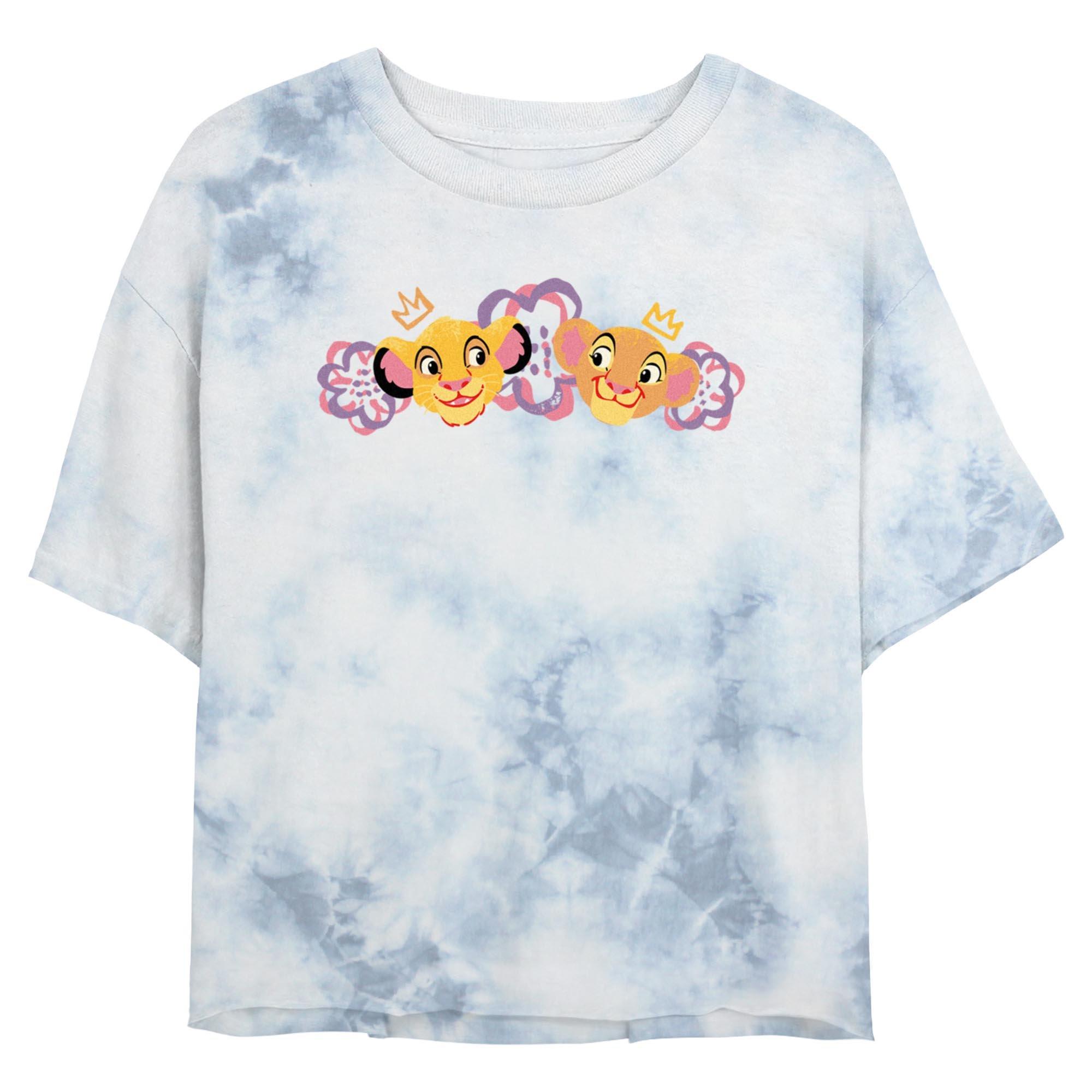 Disney The Lion King Simba And Nala Pals Tie Dye Crop Womens T-Shirt, , hi-res
