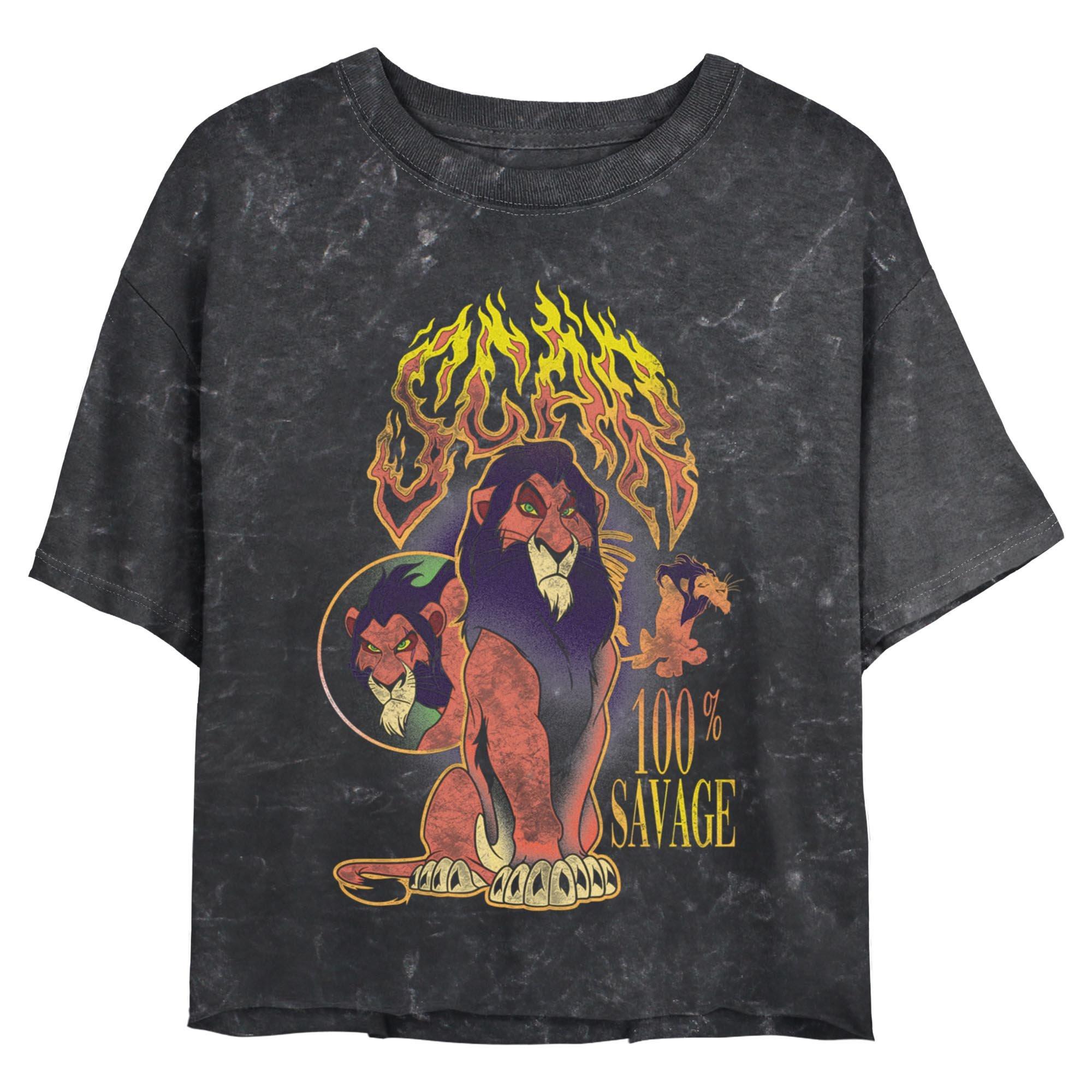 Disney The Lion King Scar 100 Percent Savage Mineral Wash Womens Crop T-Shirt, , hi-res