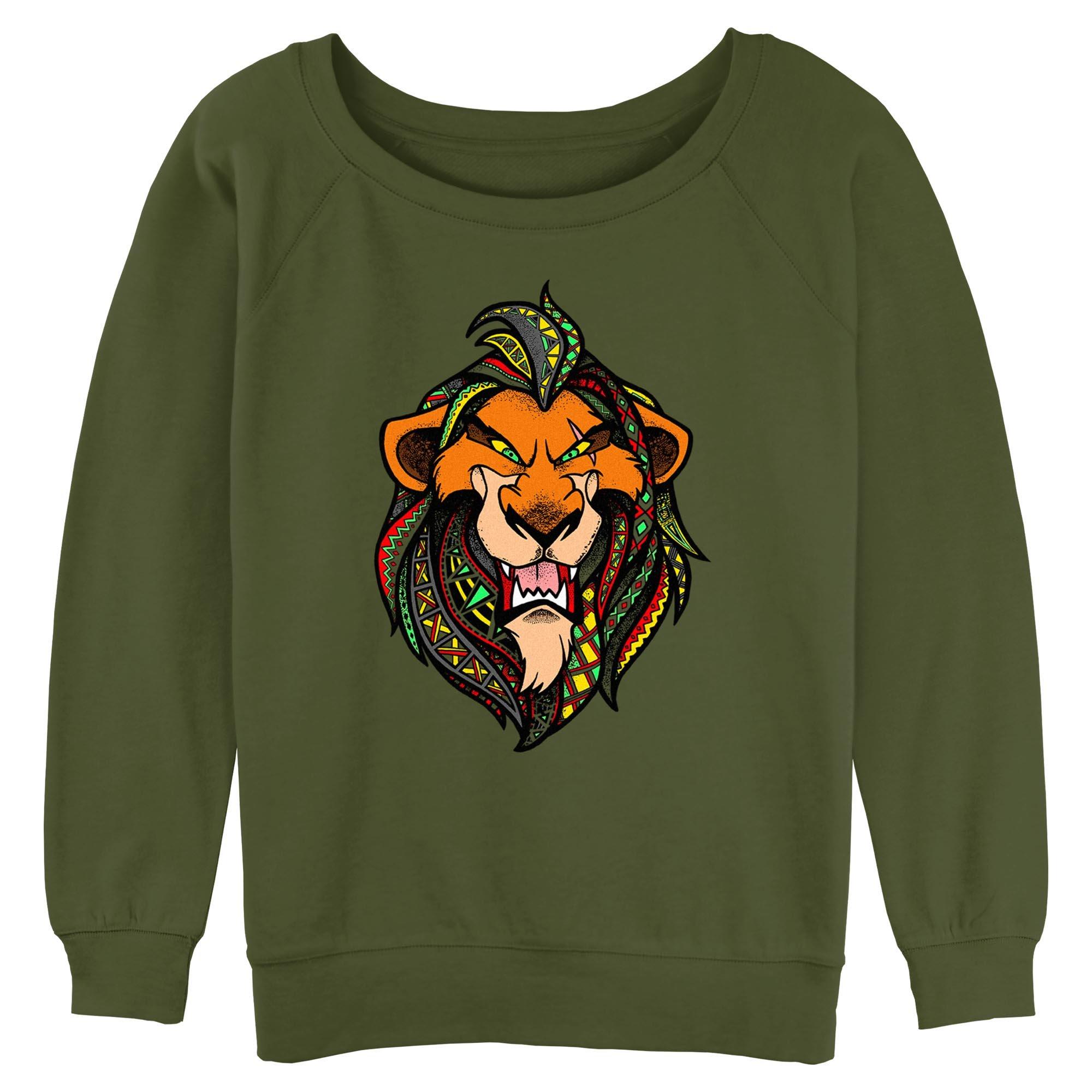 Disney The Lion King Scar Pattern Face Womens Slouchy Sweatshirt, , hi-res