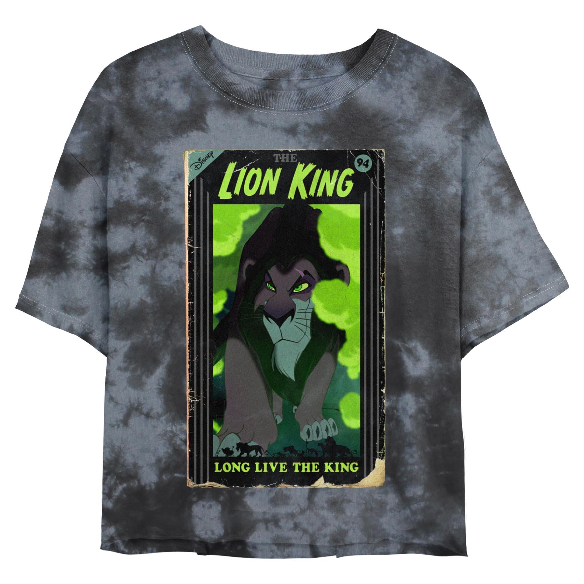 Disney The Lion King Long Live The King VHS Tie Dye Crop Womens T-Shirt, BLKCHAR, hi-res