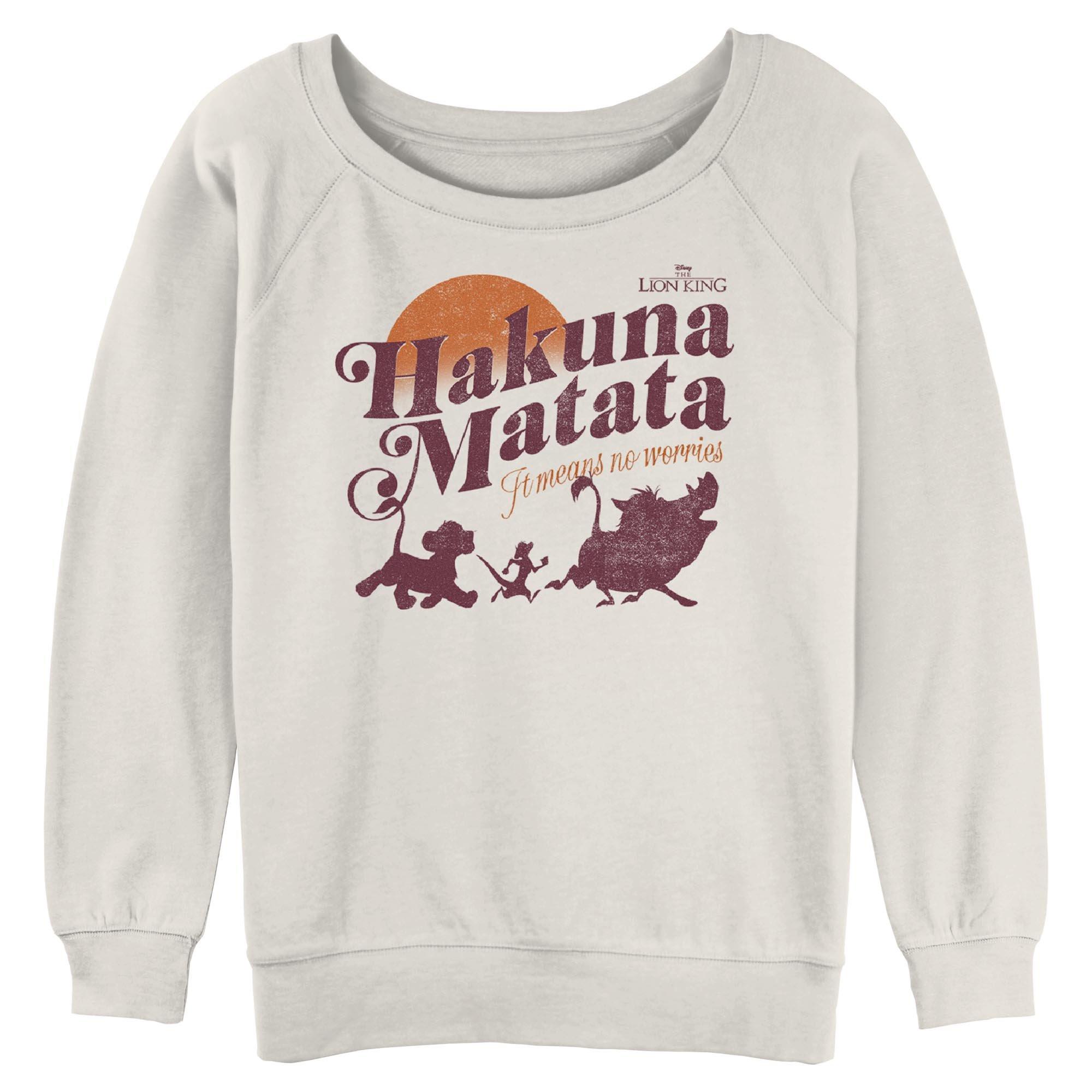 Disney The Lion King Hakuna Matata No Worries Womens Slouchy Sweatshirt, , hi-res