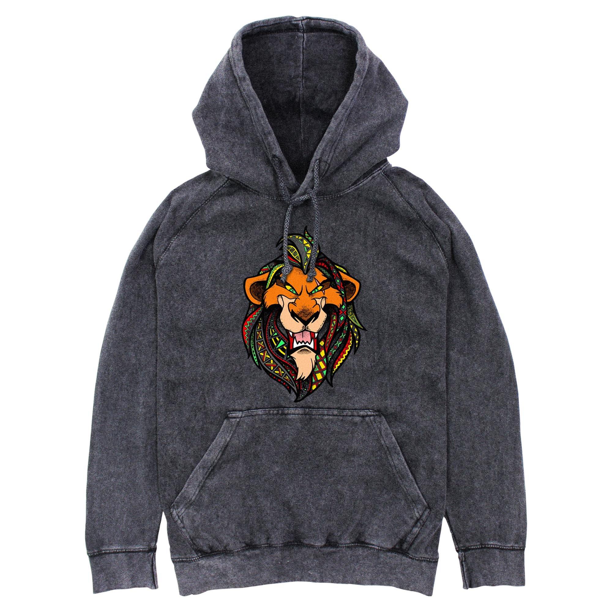 Disney The Lion King Scar Pattern Face Mineral Wash Hoodie, , hi-res