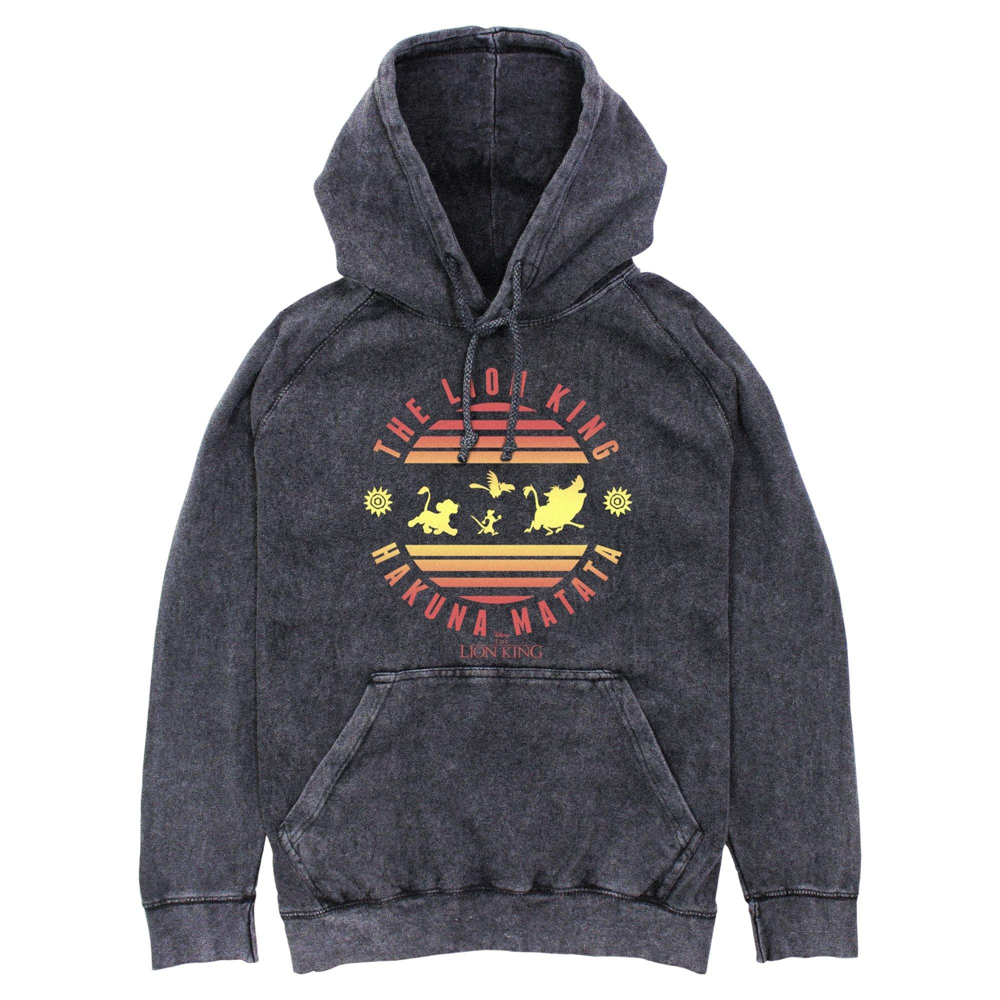 Disney The Lion King Hakuna Matata Sunset Mineral Wash Hoodie, BLACK, hi-res