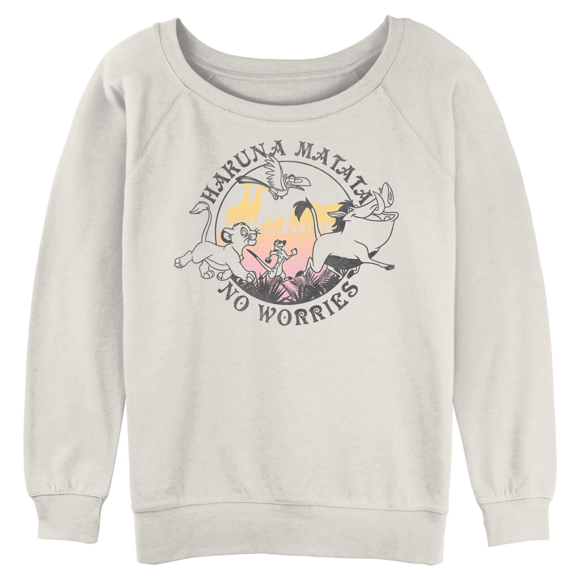 Disney The Lion King Hakuna Matata No Worries Circle Womens Slouchy Sweatshirt, , hi-res