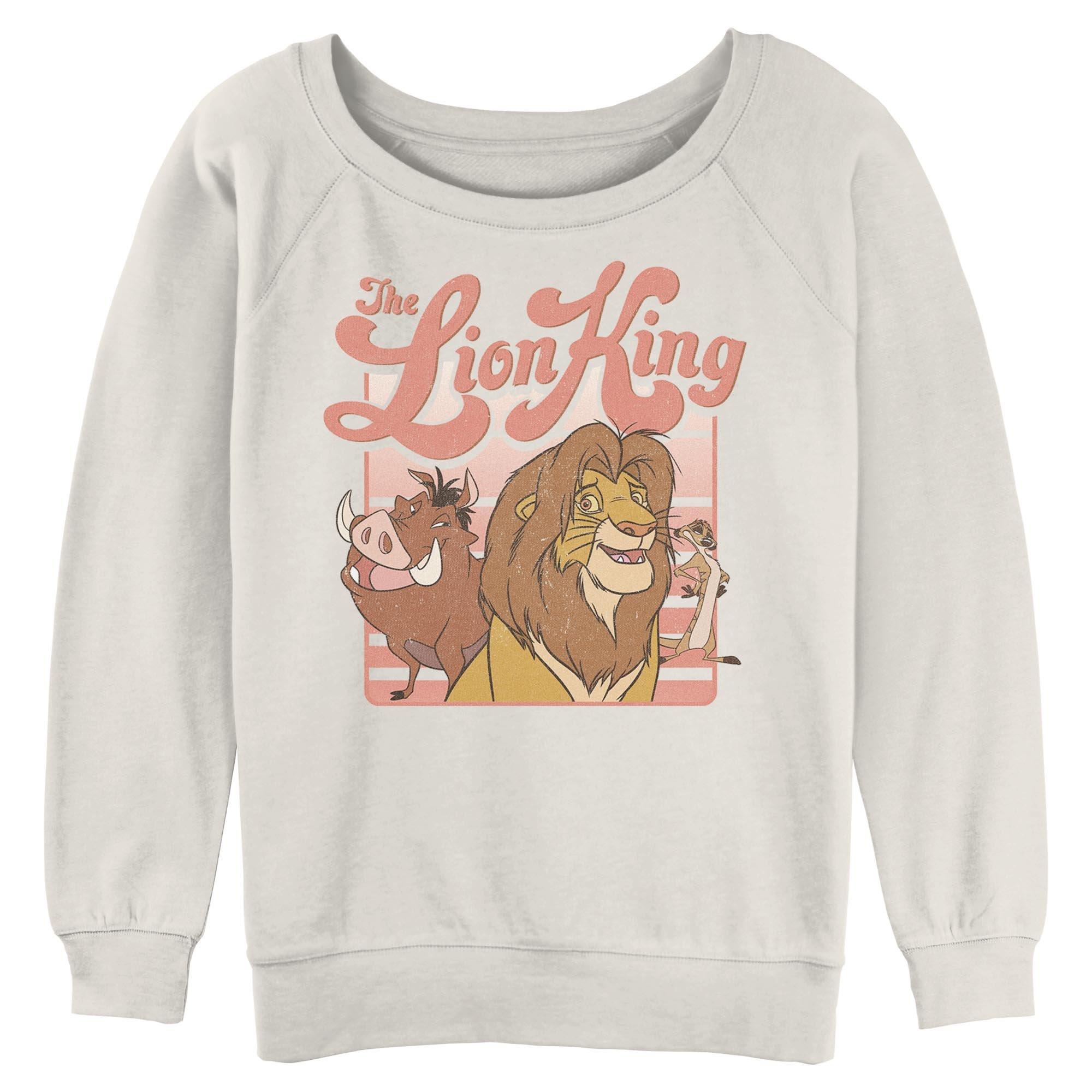 Disney The Lion King Squad Retro Womens Slouchy Sweatshirt, EGRET, hi-res