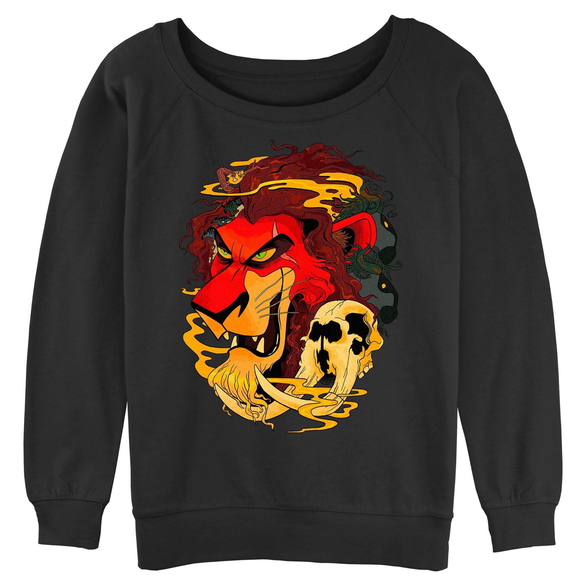 Disney The Lion King Scar Smoke Waves Womens Slouchy Sweatshirt, , hi-res