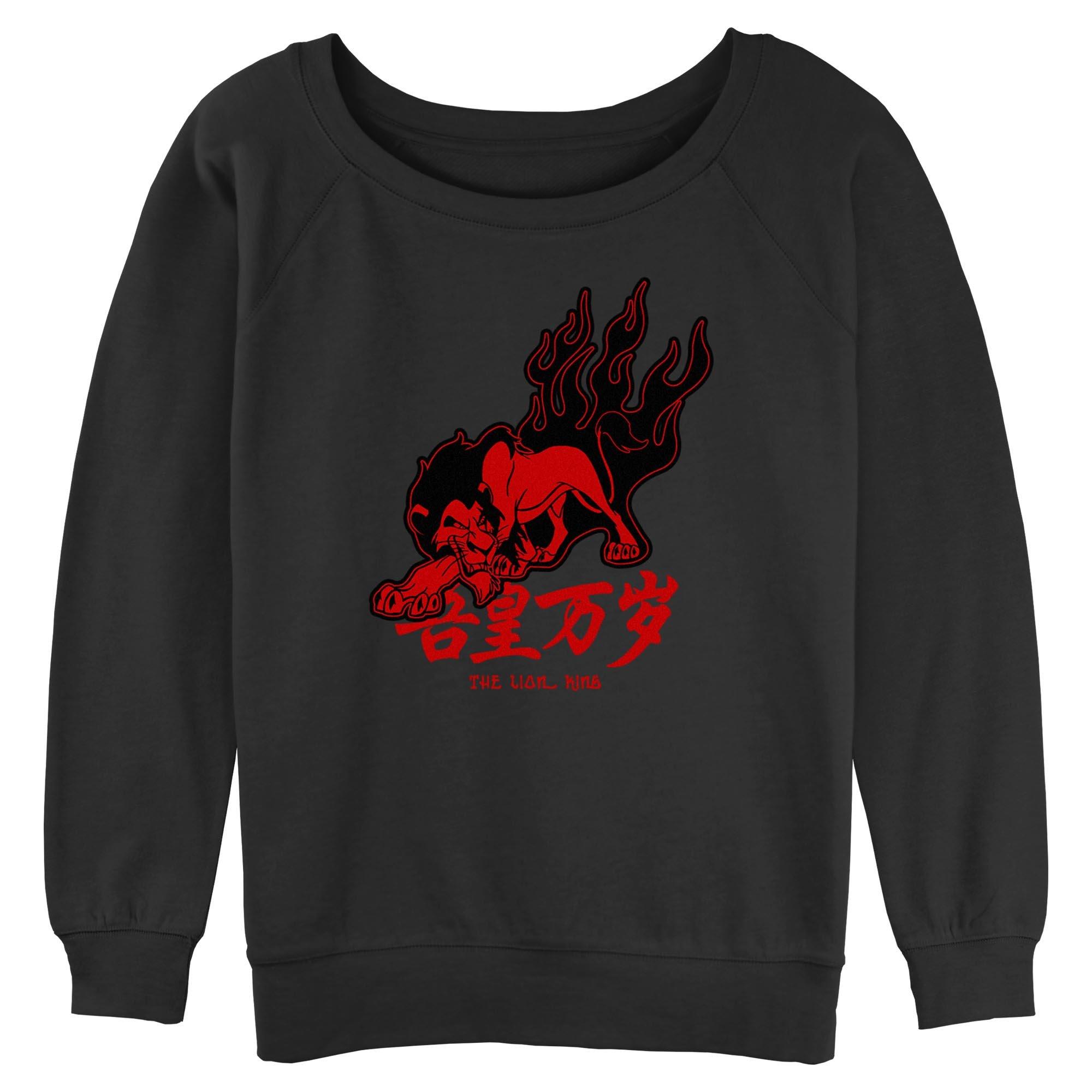 Disney The Lion King Red Flames Scar Womens Slouchy Sweatshirt, , hi-res