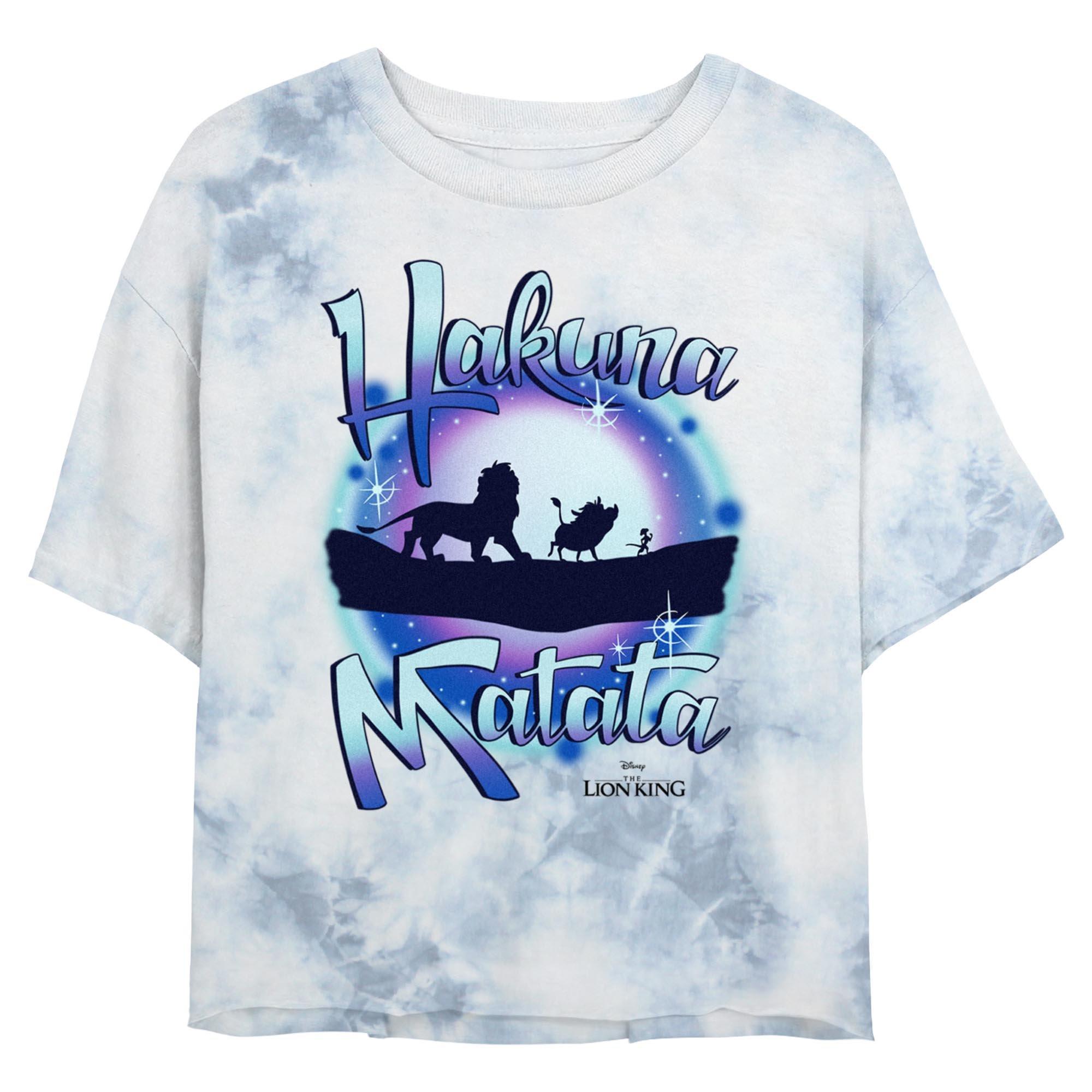 Disney The Lion King Hakuna Matata Galaxy Vibes Tie Dye Crop Womens T-Shirt, WHITEBLUE, hi-res
