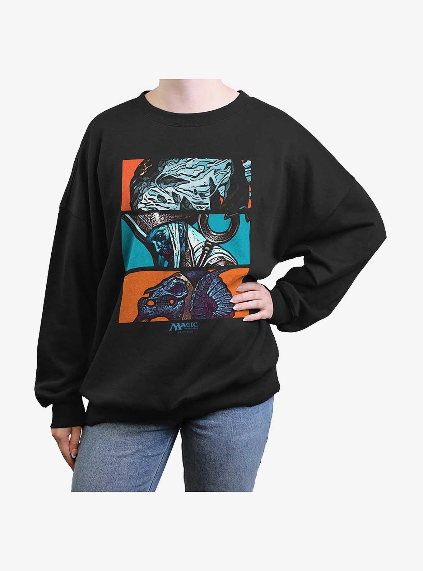 Magic: The Gathering Maelstrom Wanderer, Mikaeus, Neheb Womens Oversized Sweatshirt, BLACK, hi-res