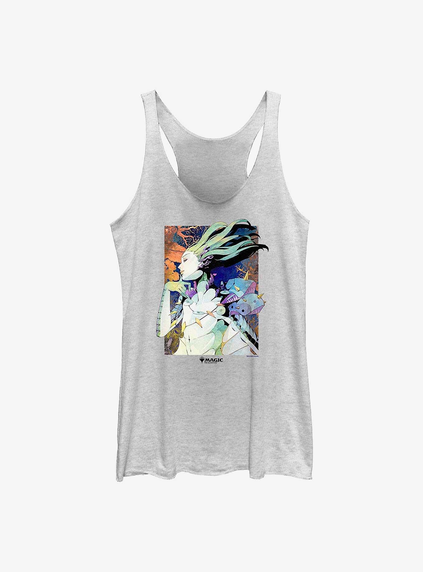 Magic: The Gathering Tatyova, Benthic Druid Womens Tank Top, WHITE HTR, hi-res