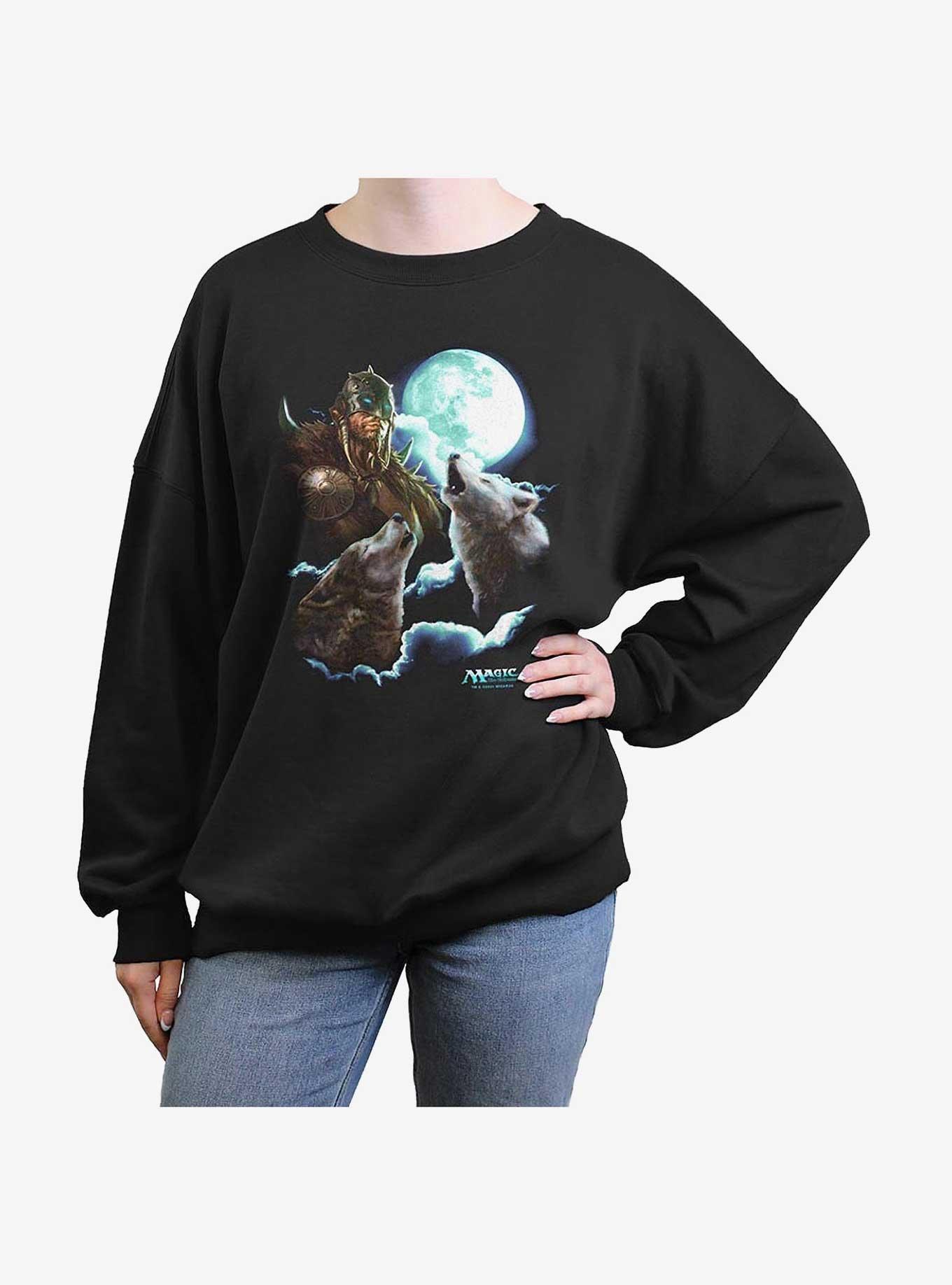 Magic: The Gathering Garruk Full Moon Womens Oversized Sweatshirt, BLACK, hi-res