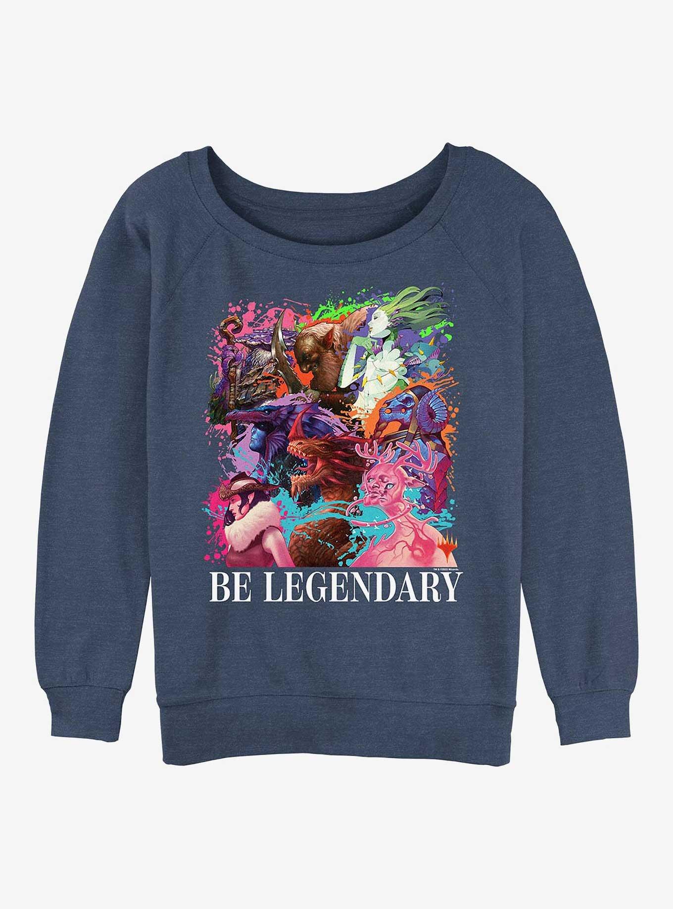 Magic: The Gathering Legends Be Legendary Womens Slouchy Sweatshirt, BLUEHTR, hi-res