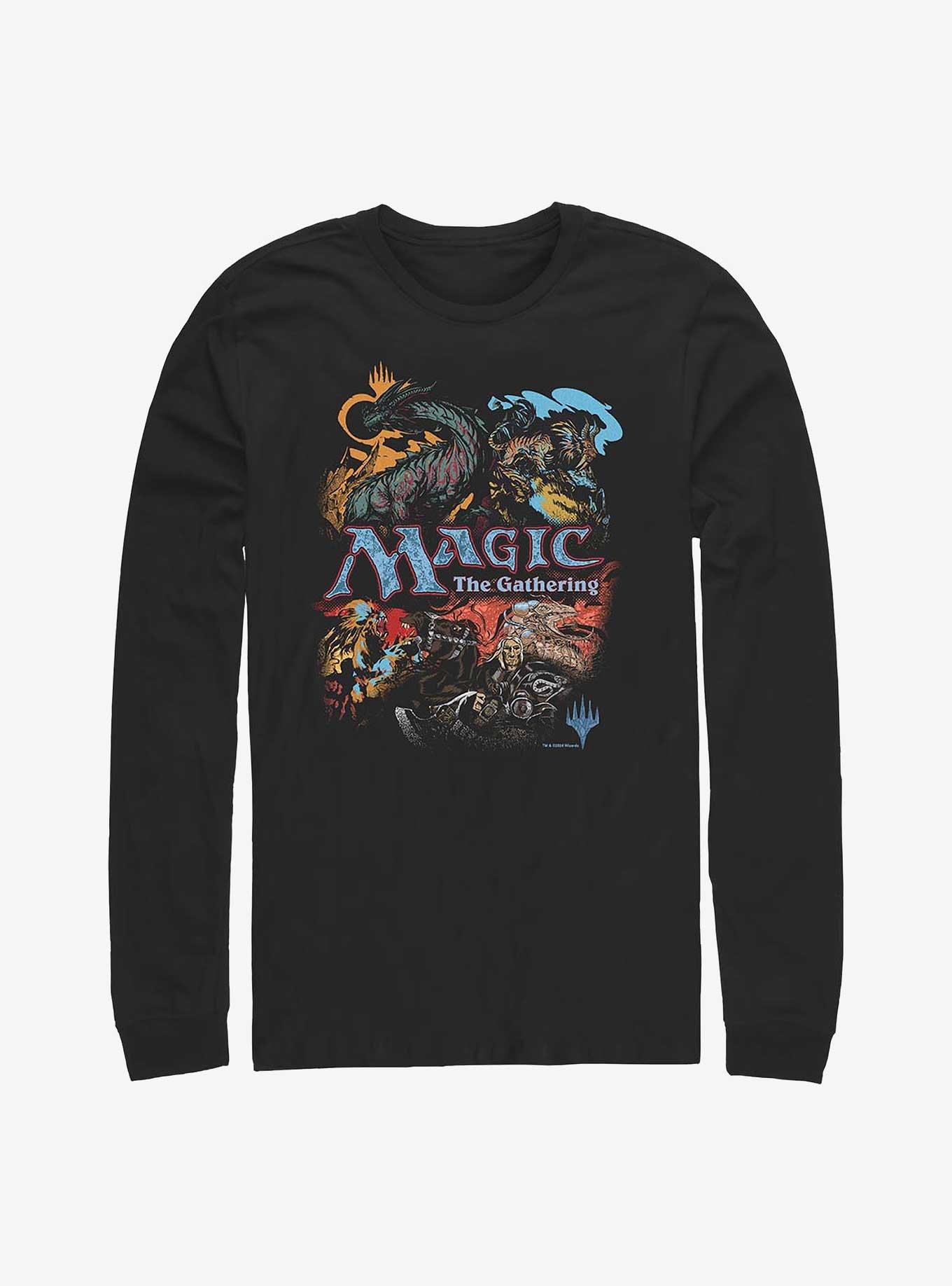 Magic: The Gathering Vintage Collage Long-Sleeve T-Shirt, BLACK, hi-res