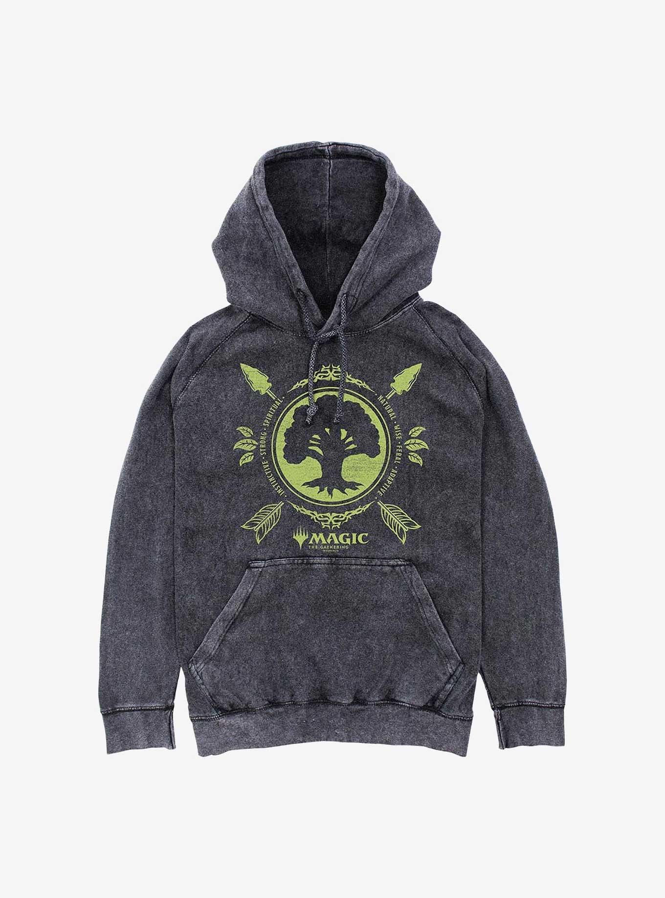 Magic: The Gathering Forest Mana Mineral Wash Hoodie, BLACK, hi-res