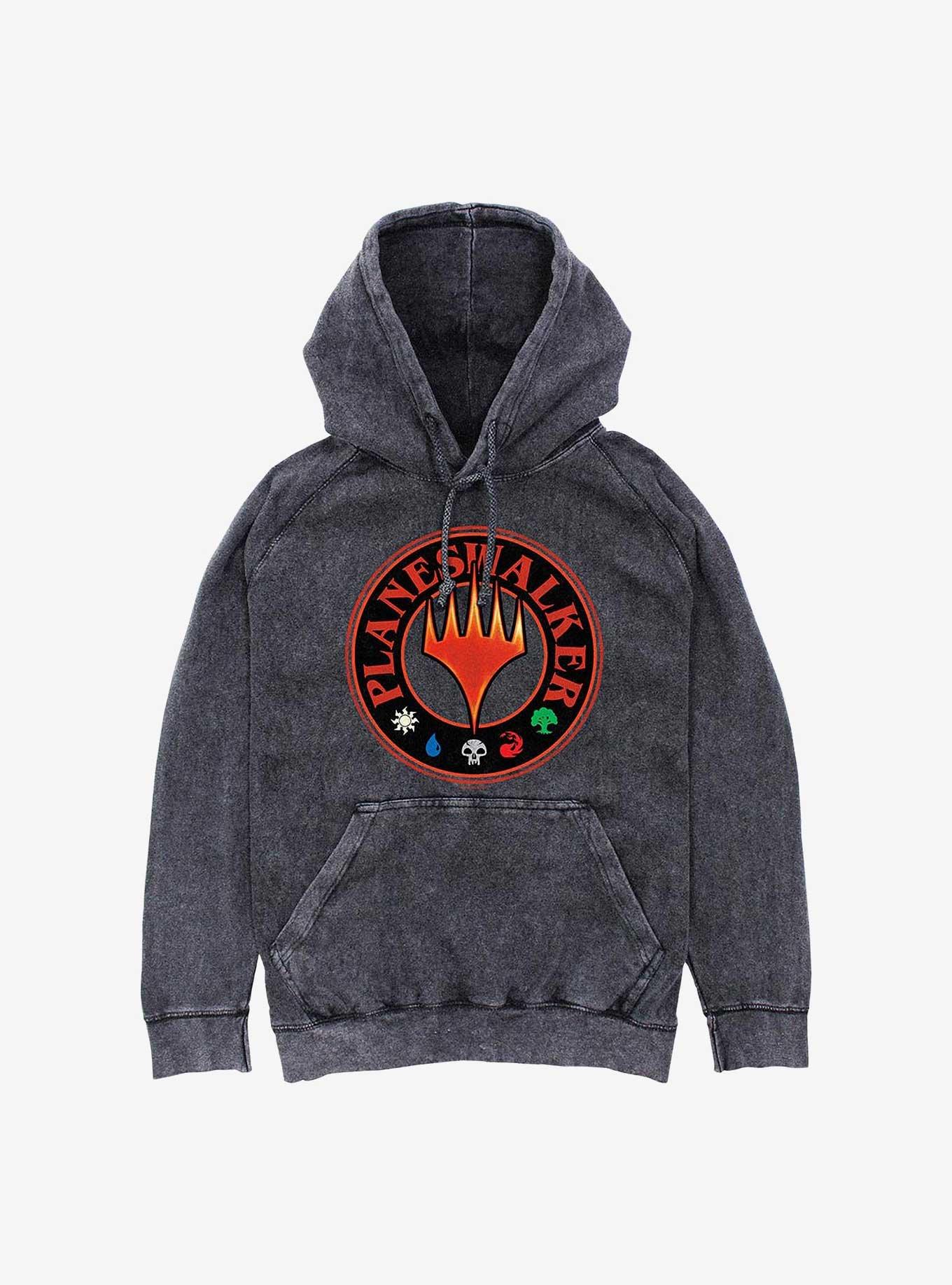 Magic: The Gathering Planeswalker Circle Stamp Mineral Wash Hoodie, BLACK, hi-res