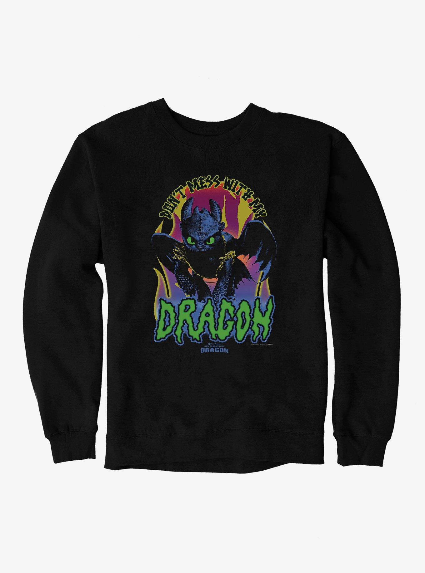 HTTYD Don't Mess With My Dragon Sweatshirt, BLACK, hi-res