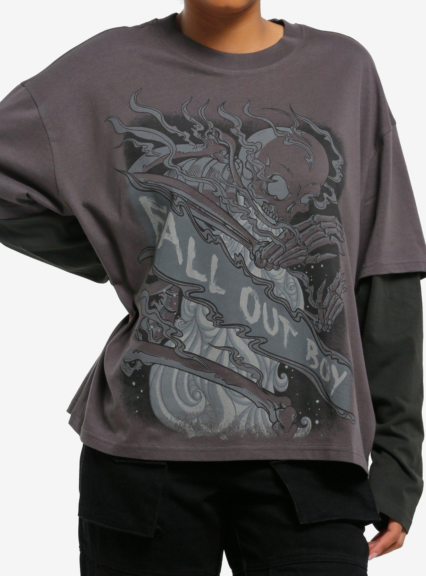 Fall Out Boy Blazing Skeleton Twofer Long-Sleeve T-Shirt, , hi-res