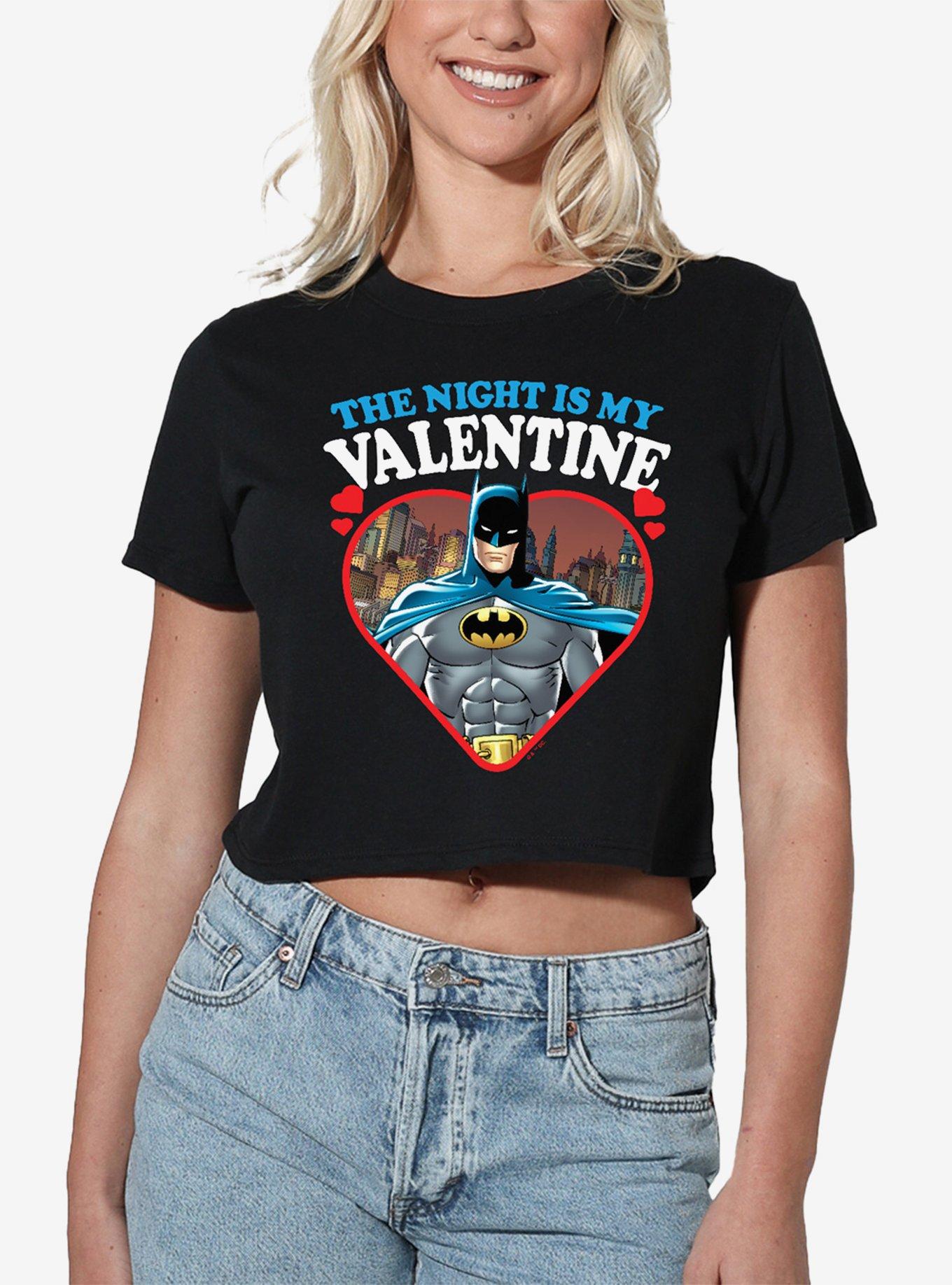 DC Comics Batman The Night Is My Valentine Women's Crop Top T-Shirt, , hi-res